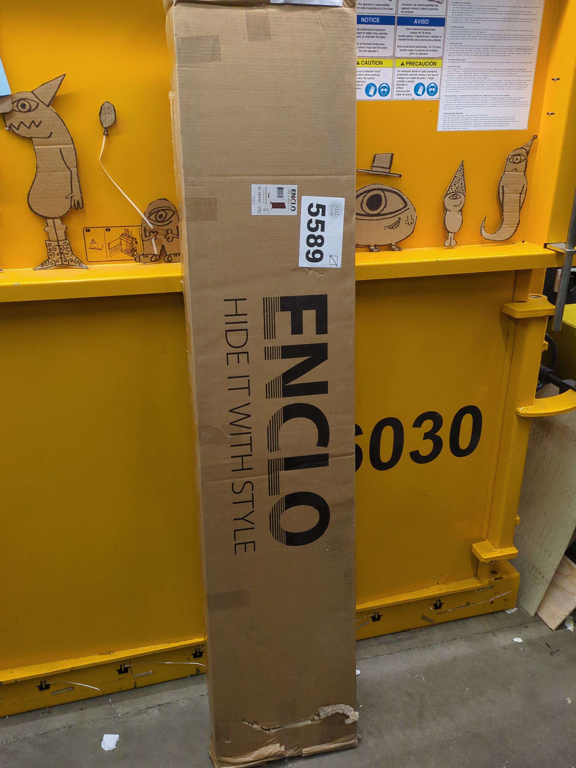 Enclo Privacy Screens EC18030 73.5in H x 36in W Tiaga Slatted Premium Wood Freestanding or Surface Mounted Privacy Screen Kit (1 Panel) - Retail $135