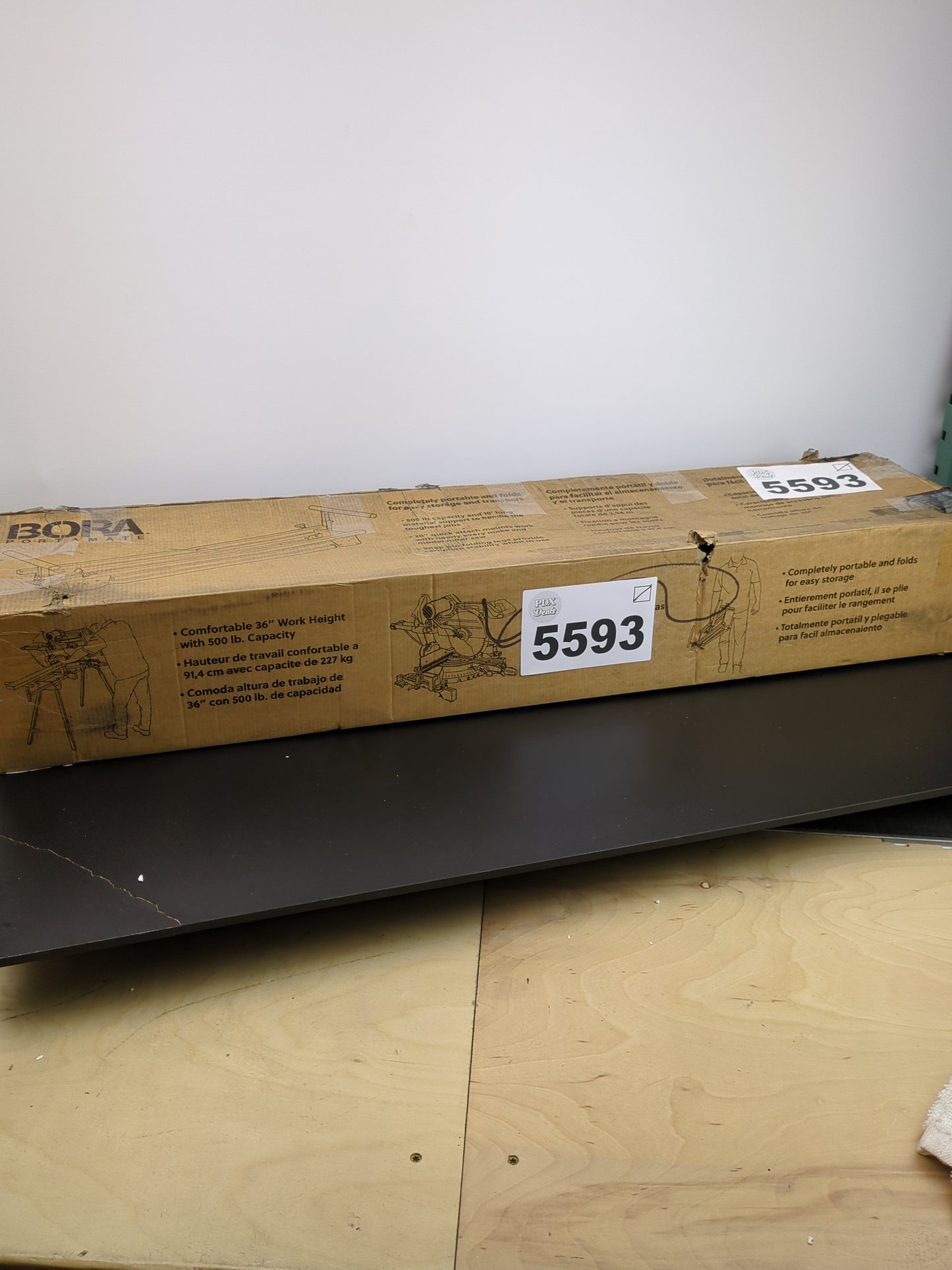 BORA Portamate PM-4000 - Heavy Duty Folding Miter Saw Stand with Quick Attach Tool Mounting Bars Orange 44 x 10 x 6.5 inches - Retail $69