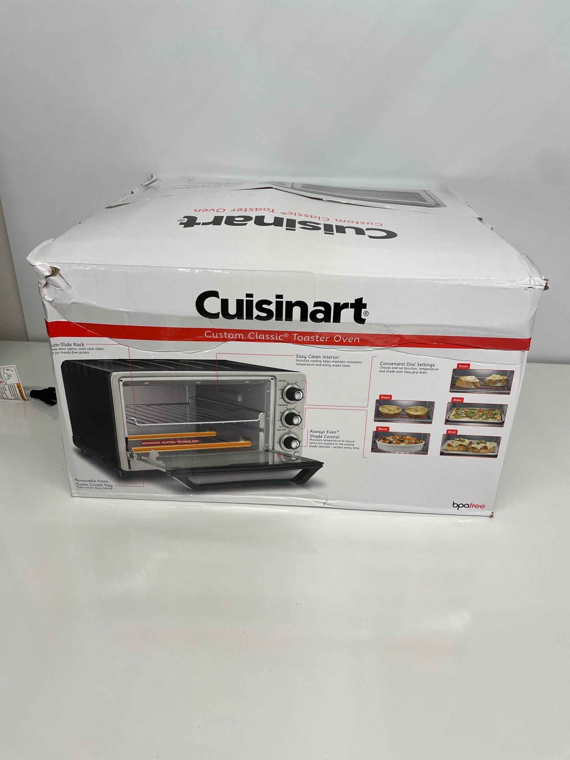 Cuisinart TOB-40N Custom Classic Toaster Oven Broiler, 17 Inch, Black - Retail $79