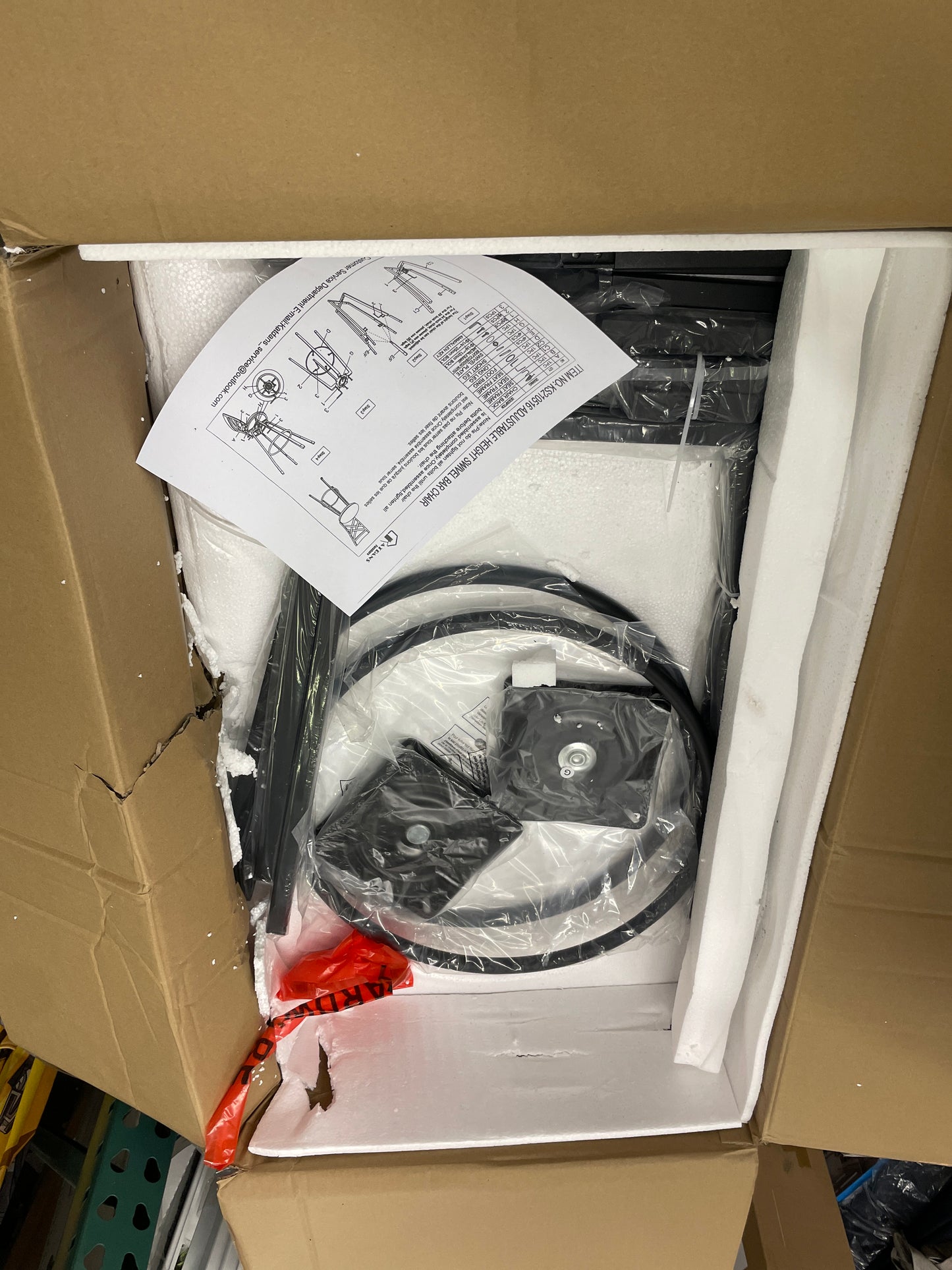 KATDANS New Black Swivel Bar Stools Set of 2, Adjustable Seat Height Bar Stools, 24/29 Inches Counter Height Stools with Back Bar Height Stools for Kitchen Island, Pub,Bistro, Restaurant, KS516R-BK - Retail $176