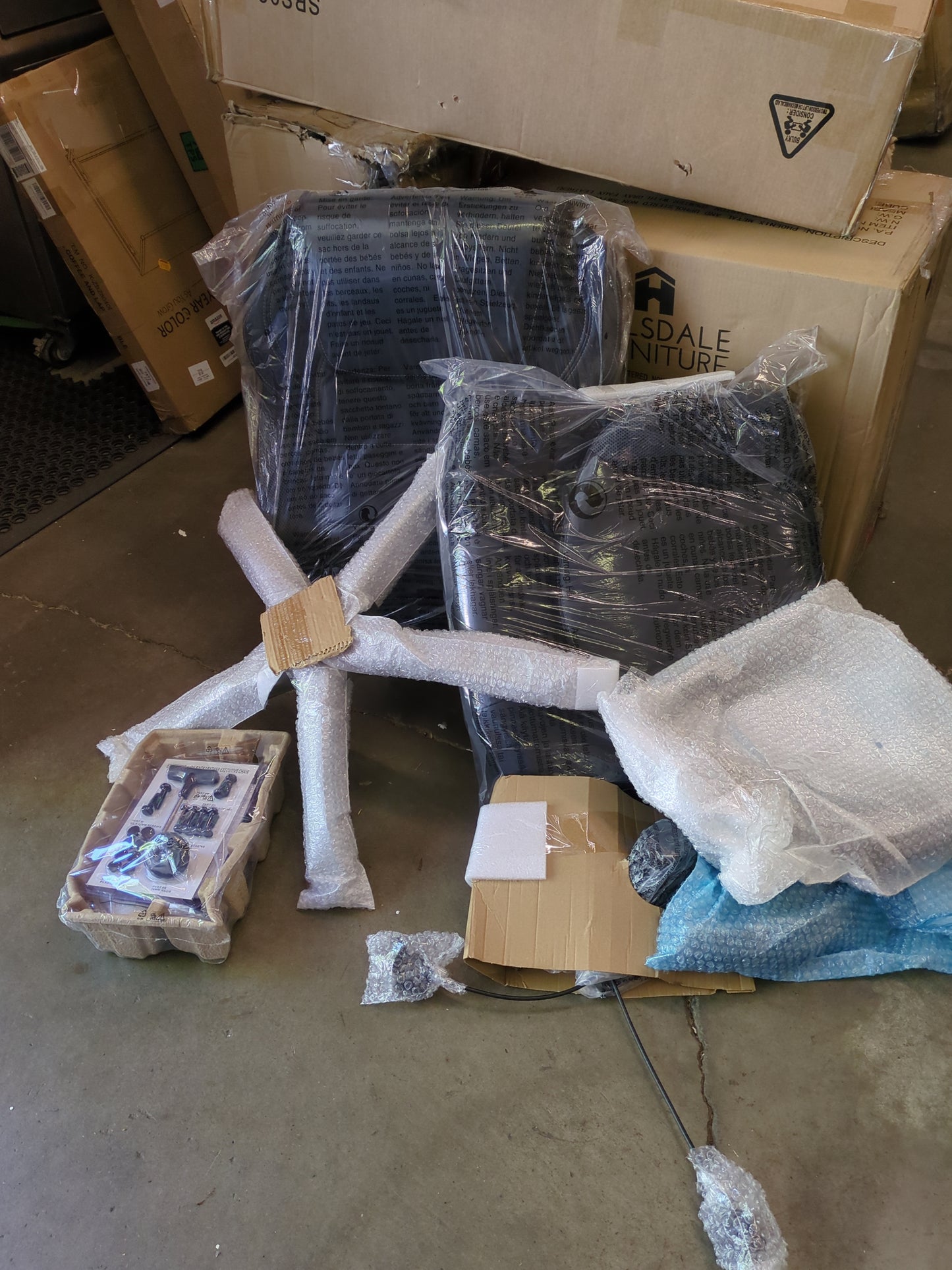 Amazon Basics Ergonomic High-Back Bonded Leather Executive Chair with Flip-Up Arms and Lumbar Support, Black (Previously AmazonCommercial brand) - Retail $175