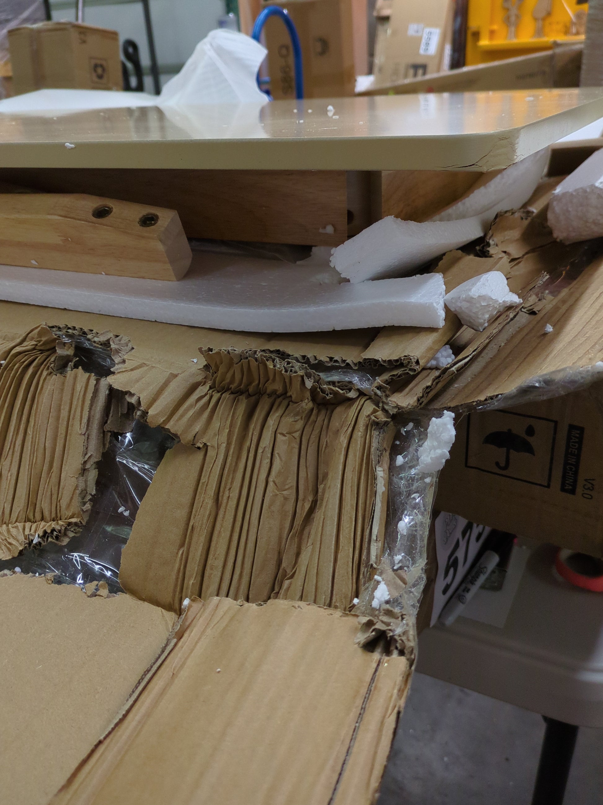 IOTXY Simple Wooden Writing Desk - Freestanding Modern PC Laptop Computer Workbench with Solid Wood Legs for Home Office, TV Table, Music Live Desk, Raw Wood Color - Retail $149