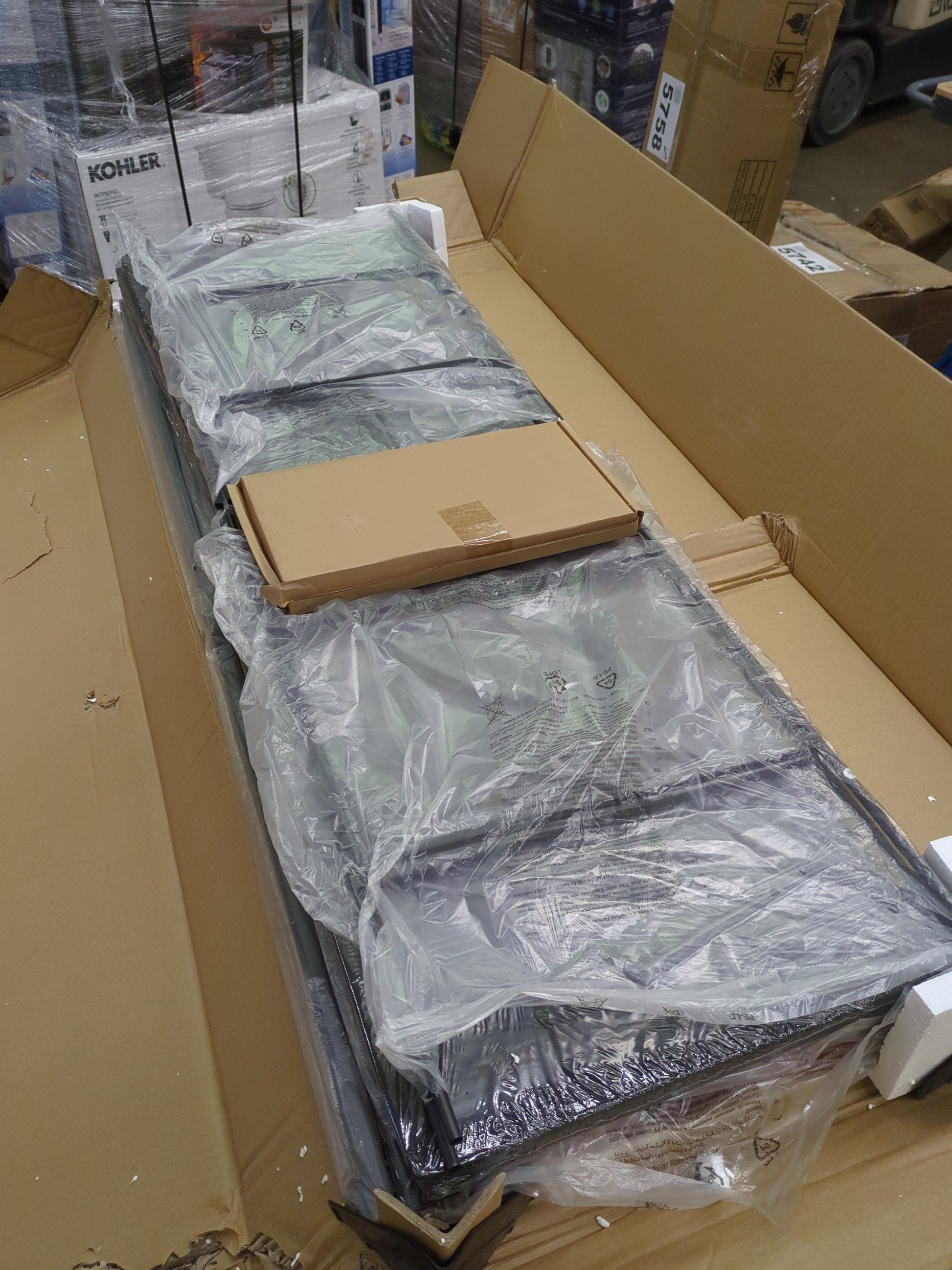 WLIVE Wide Fabric Dresser, 6 Drawer Dresser TV Stand for 60" TV, Dressers Bedroom Furniture Large Storage Tower Unit with Fabric Bins, Dresser for Bedroom, Closet, Hallway, Rustic Brown - Retail $140