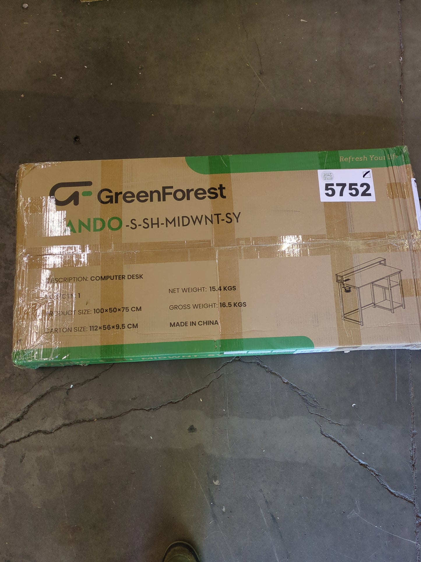 GreenForest Computer Desk with USB Charging Port and Power Outlet, Reversible Home Office Desk with Monitor Stand and Storage Shelves, 40 inch Work Desk with Cup Holder and Hook, Walnut - Retail $139