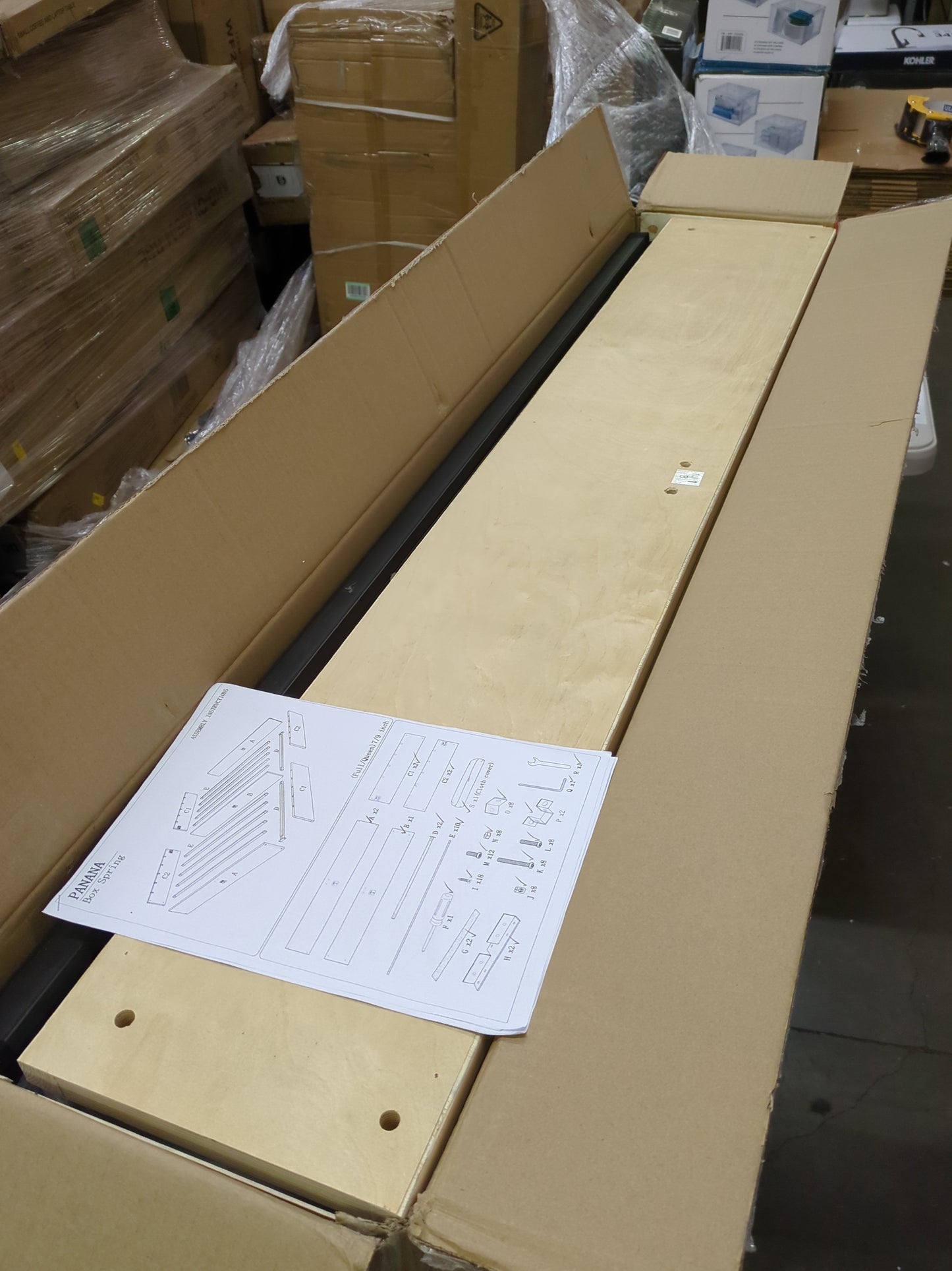 Panana 9 Inch Metal Box Spring Bed Base/Heavy Duty Steel with Fabric Cover/Mattress Foundation/Wooden Frame Easy Assembly,Full,White - Retail $129