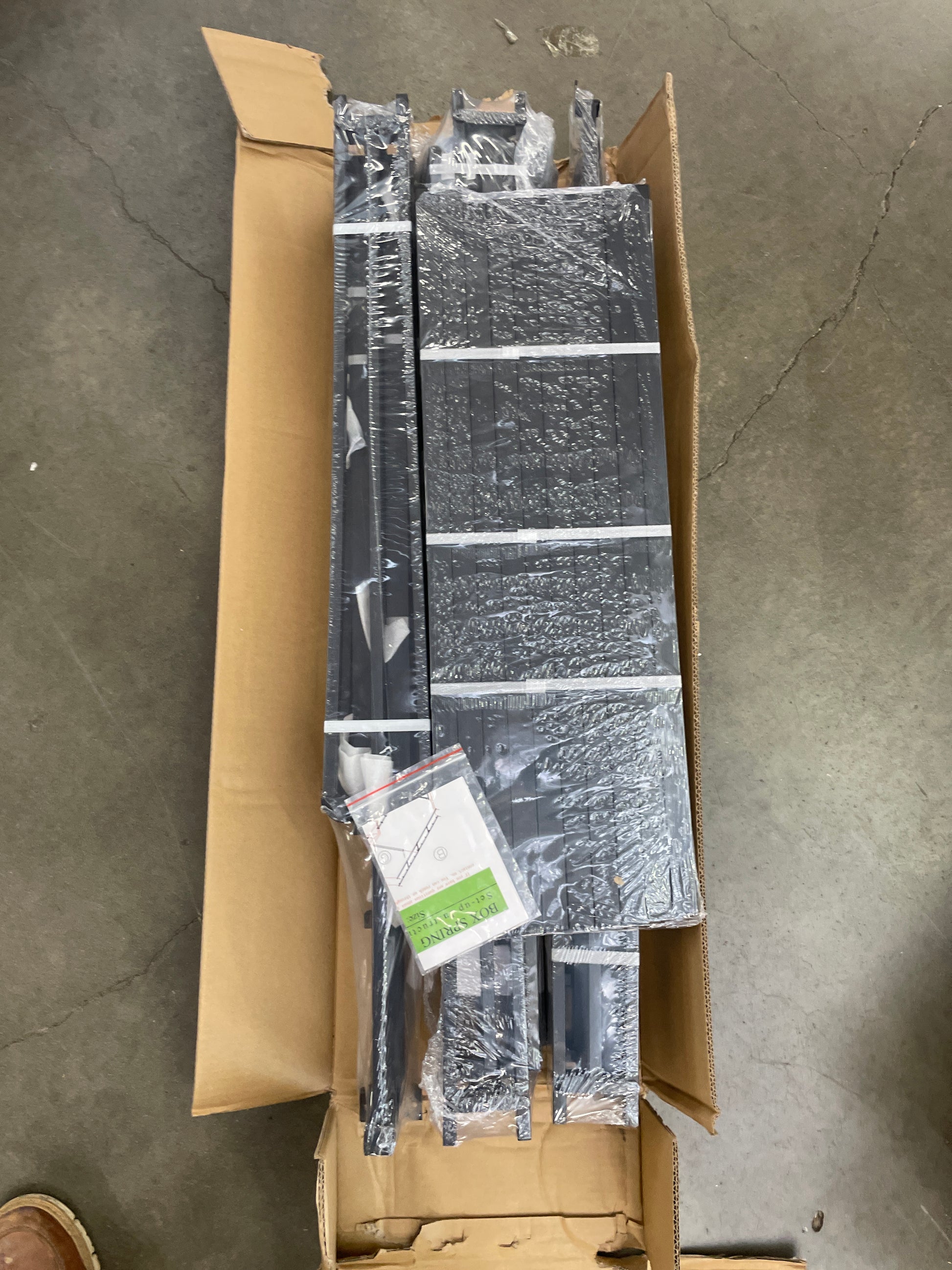 Bedsnus Queen Size Box Spring and Cover Set, 5 Inch Low Profile Metal BoxSpring, Heavy Duty Structure Mattress Foundation, Noise Free, Non-Slip, Easy Assembly - Retail $113