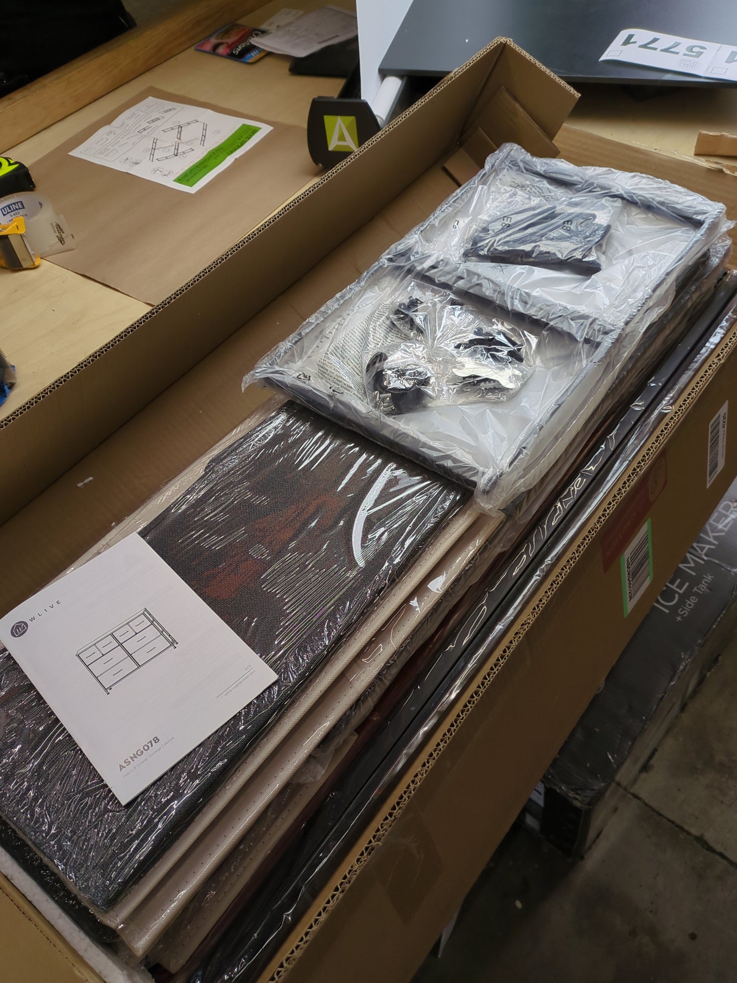 WLIVE Dresser for Bedroom with 8 Drawers, Wide Fabric Dresser for Storage and Organization, Bedroom Dresser, Chest of Drawers for Living Room, Closet, Hallway, Dark Grey - Retail $94