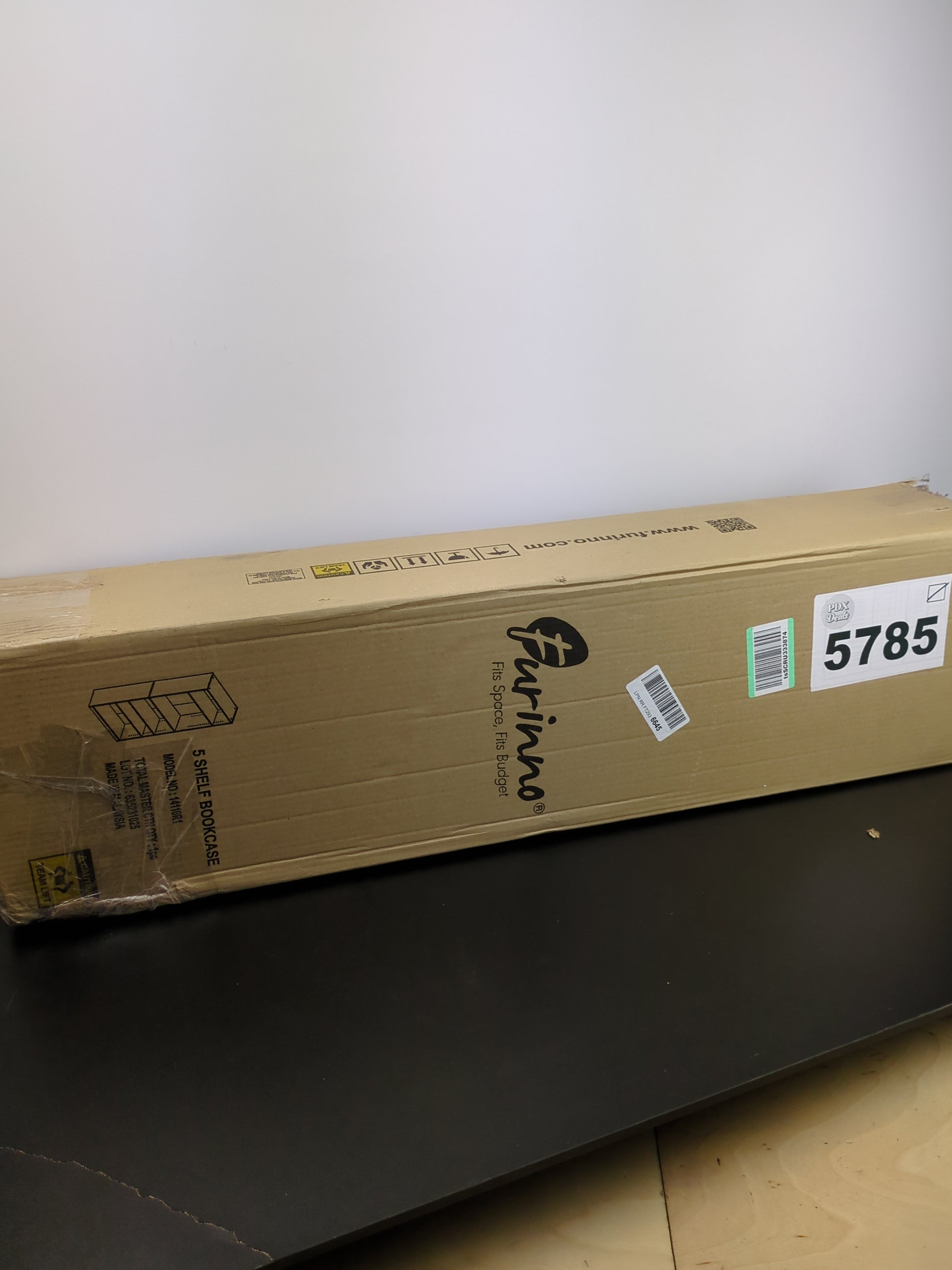 FURINNO JAYA Simply Home 5-Shelf Bookcase, 5-Tier, Espresso - Retail $53