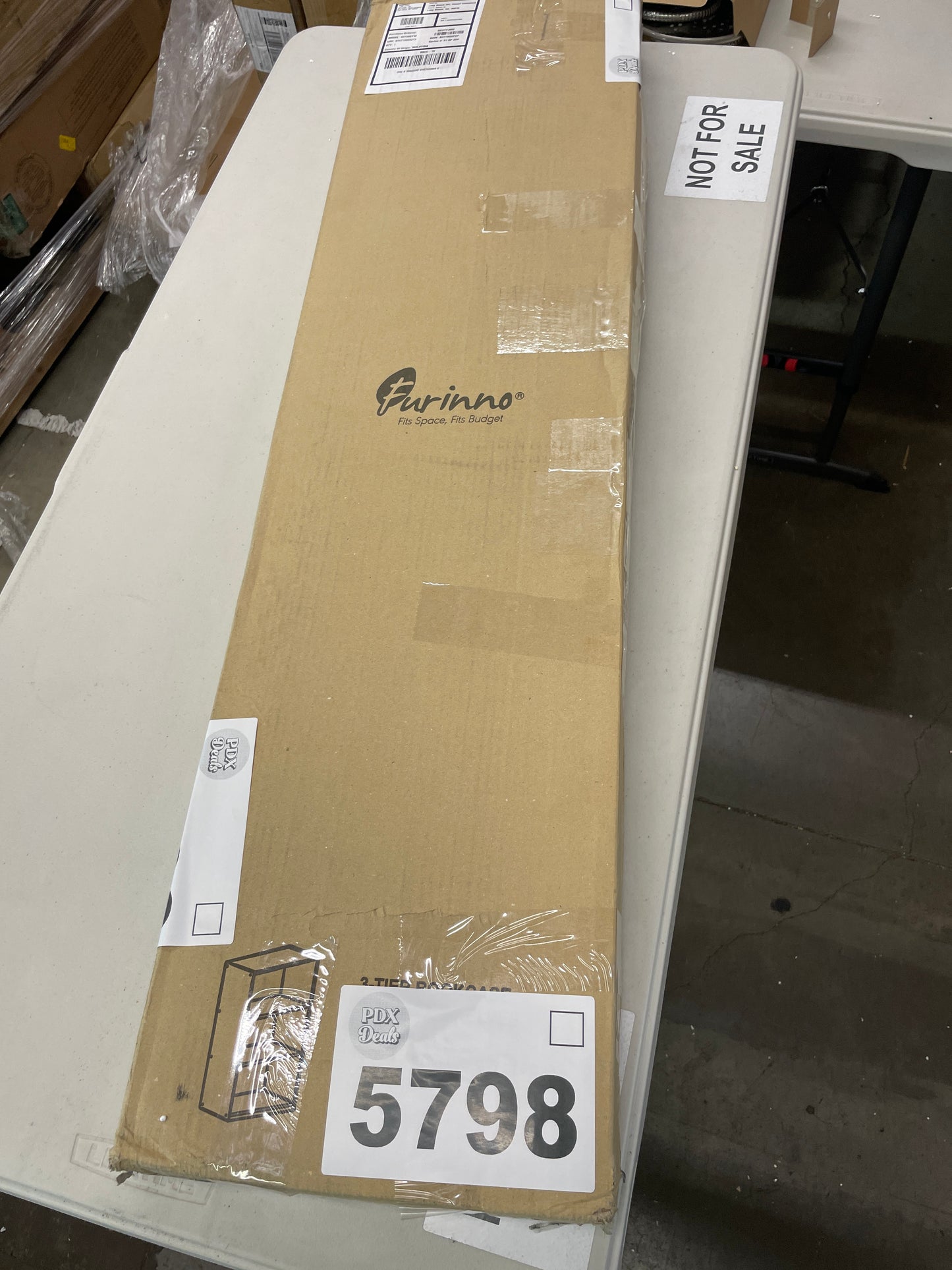 Furinno Basic 3-Tier Bookcase Storage Shelves, French Oak Grey - Retail $39