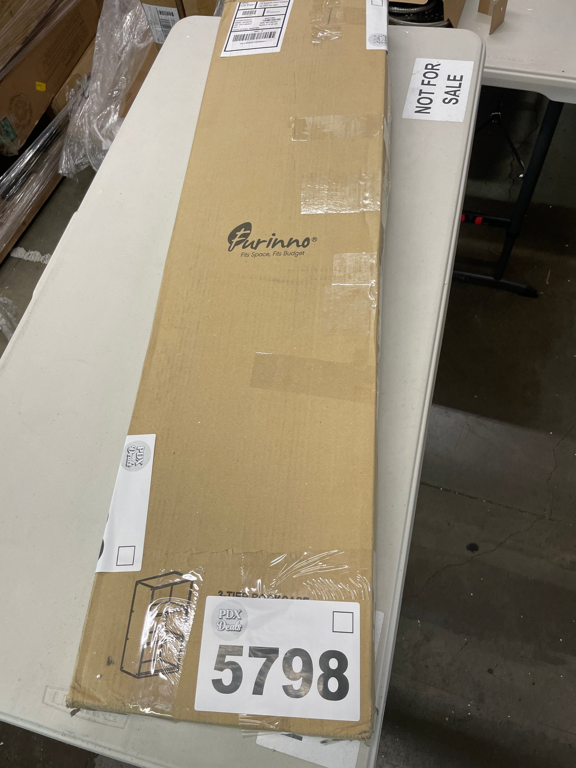 Furinno Basic 3-Tier Bookcase Storage Shelves, French Oak Grey - Retail $39