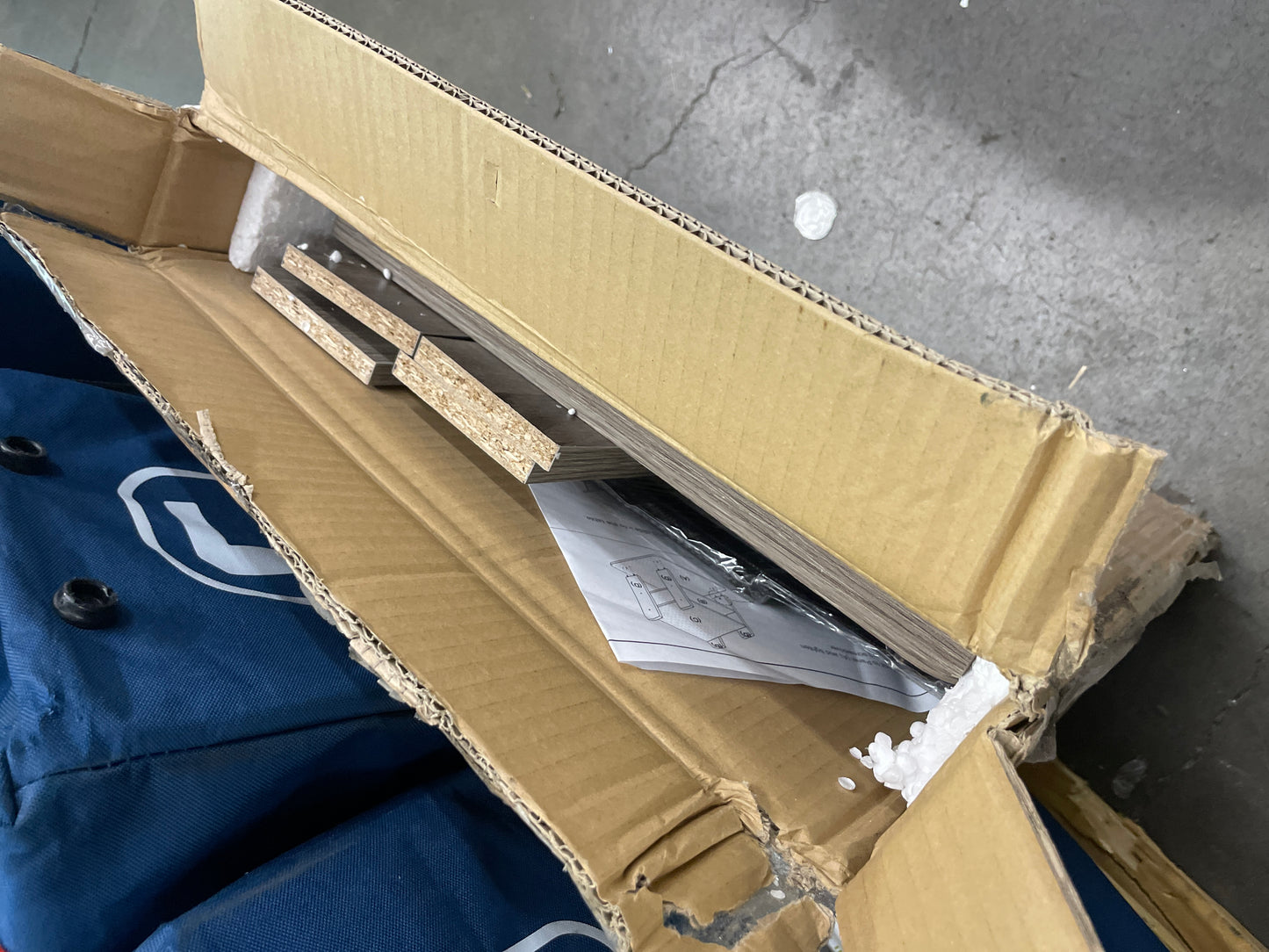 Furinno Andrey End Table / Side Table / Night Stand / Bedside Table with Bin Drawer, French Oak Grey/Black - Retail $21