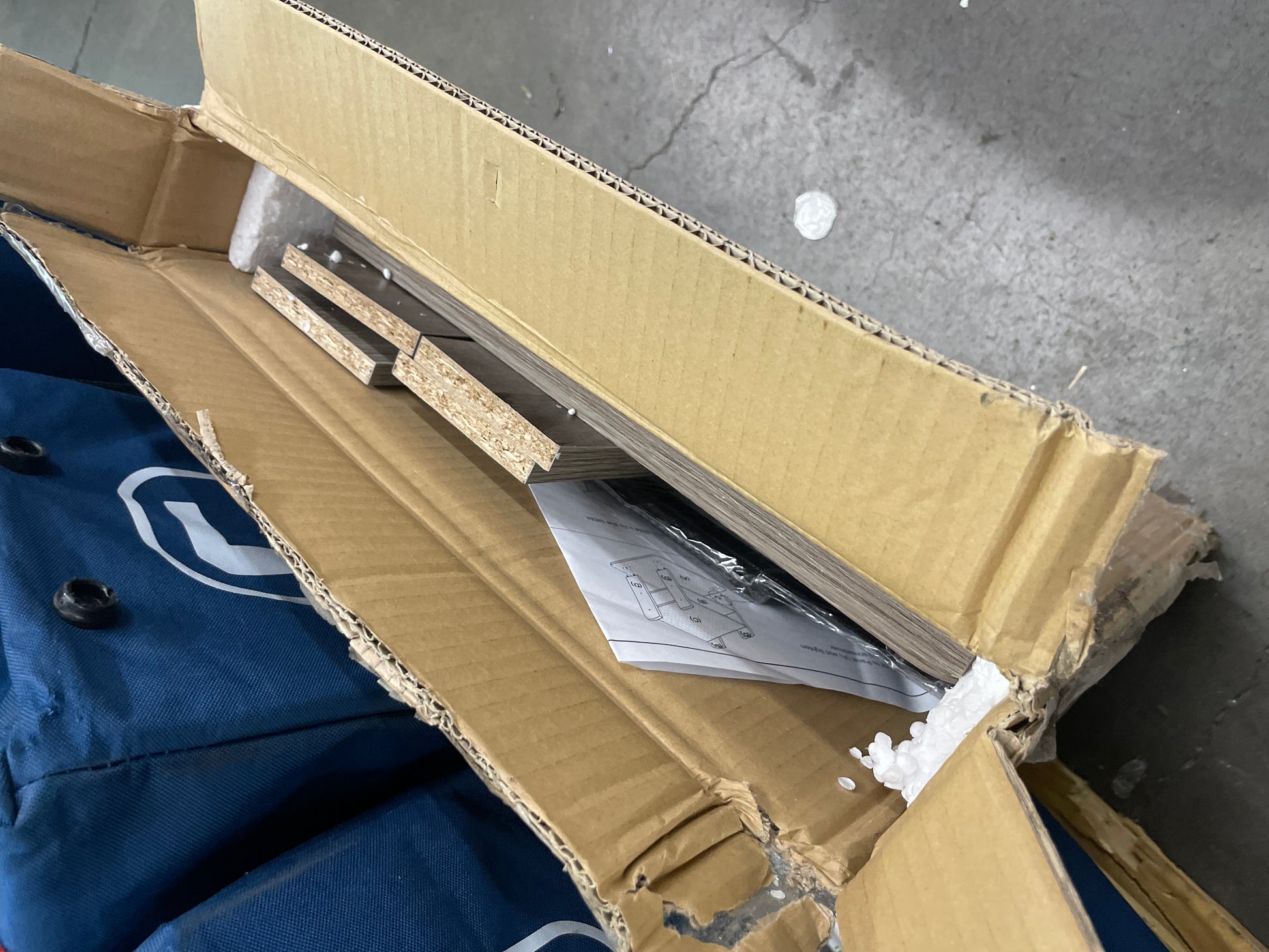 Furinno Andrey End Table / Side Table / Night Stand / Bedside Table with Bin Drawer, French Oak Grey/Black - Retail $21