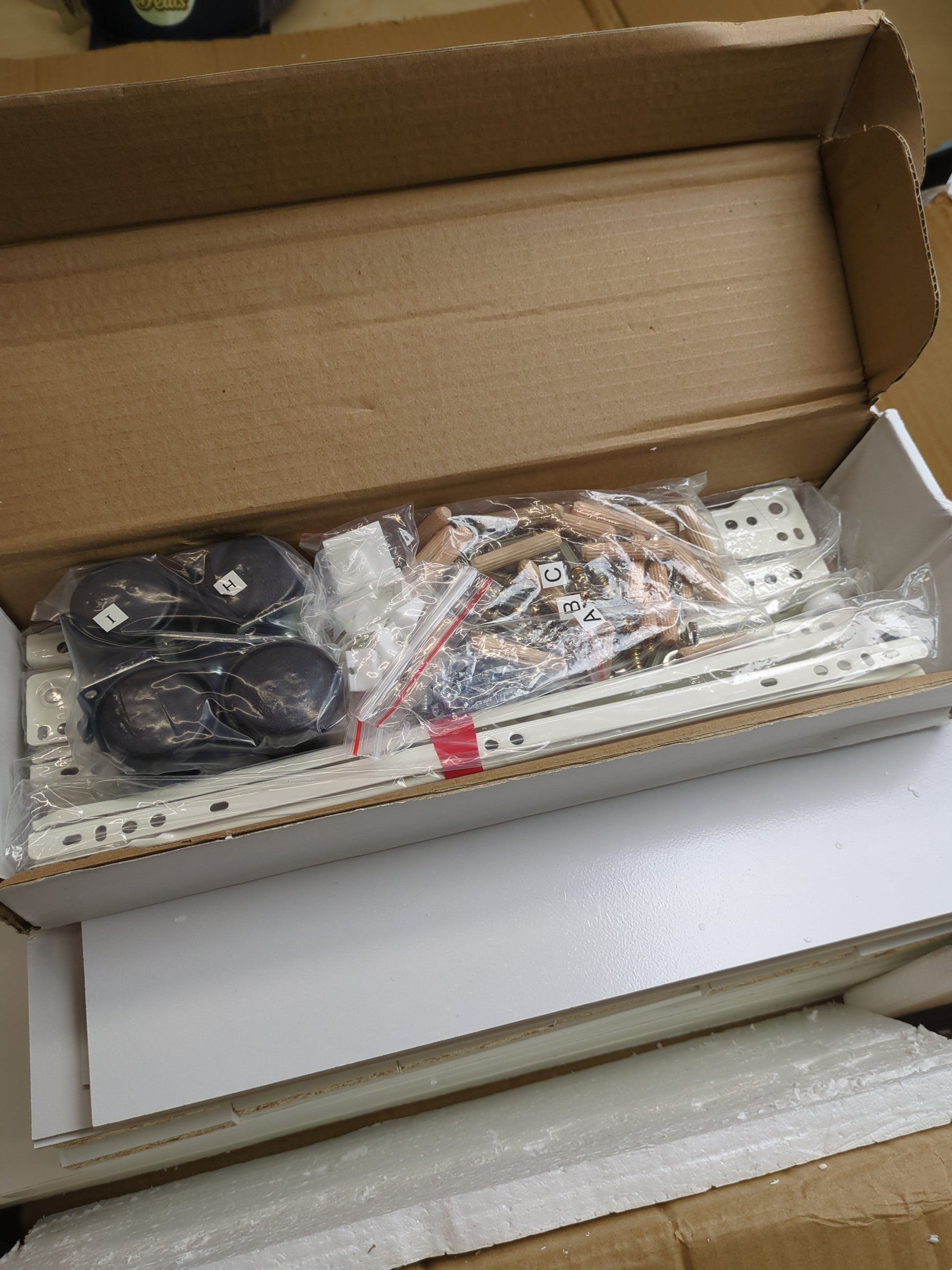 DEVAISE 5-Drawer Chest, Wood Storage File Cabinet with Wheels, White - Retail $99