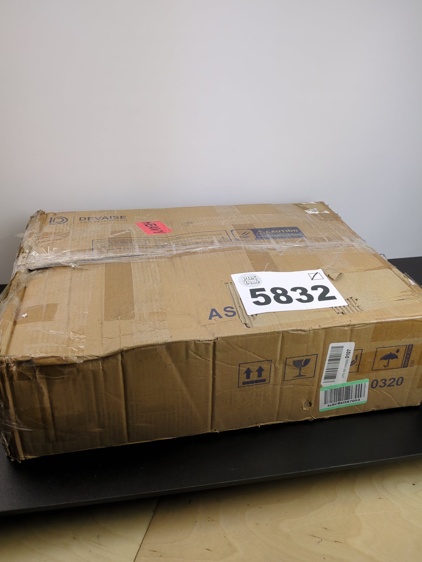 DEVAISE 5-Drawer Chest, Wood Storage File Cabinet with Wheels, White - Retail $99