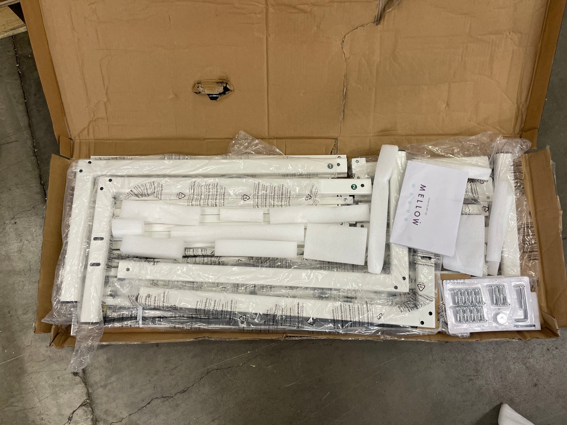 Best Price Mattress 14 Inch Simply Sturdy Metal Platform Bed, White-Full - Retail $91