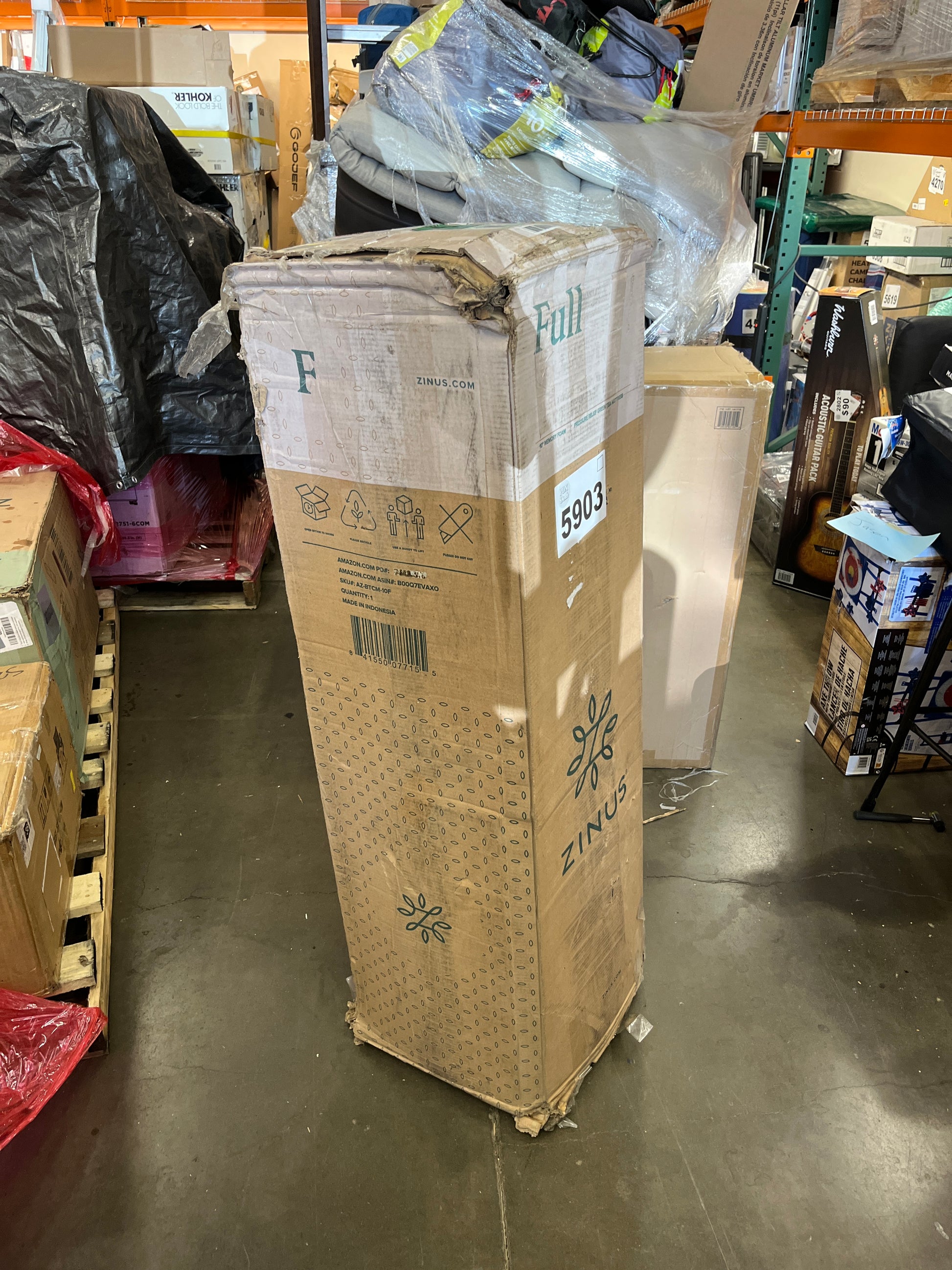 ZINUS 10 Inch Green Tea Memory Foam Mattress, Fiberglass Free, Patented Custom Contour Support, Sturdy Base Foam, CertiPUR-US Certified, Bed-in-a-box, Full, White - Retail $270