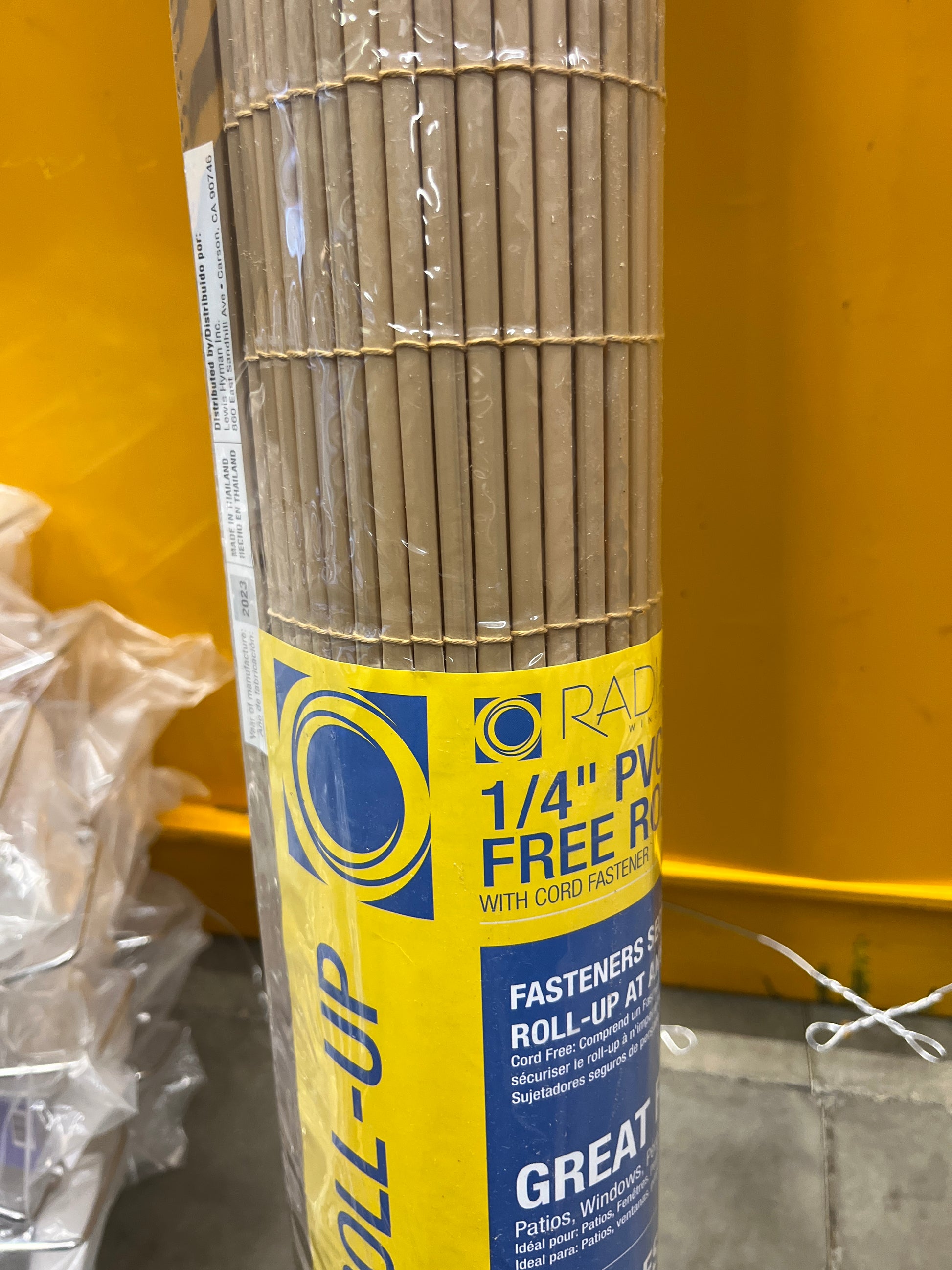 Radiance - Outdoor Roll-up Shades for Porch or Patio Privacy Screen, Roll-up PVC Blinds for Windows, Woodgrain, 72" W x 72" L - Retail $75