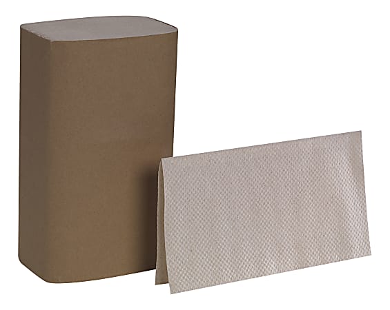 Pacific Blue Basic® 23504 by GP PRO, 1-Ply, S-Fold Paper Towels, 9.25" X 9.9", 100% Recycled, Brown, 250 Sheets per Pack, 16 Packs Per Case
