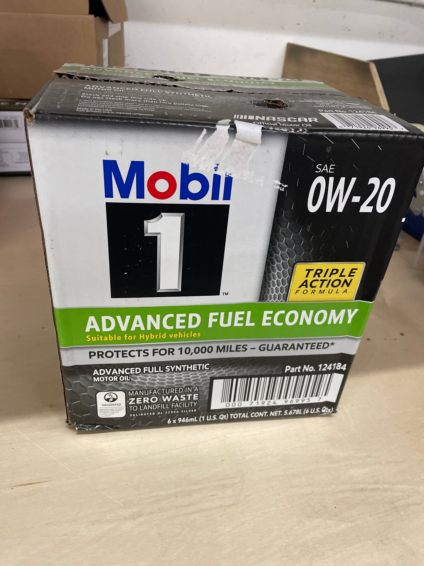 Mobil 1 Advanced Fuel Economy Full Synthetic Motor Oil 0W-20, 1-Quart/6-pack