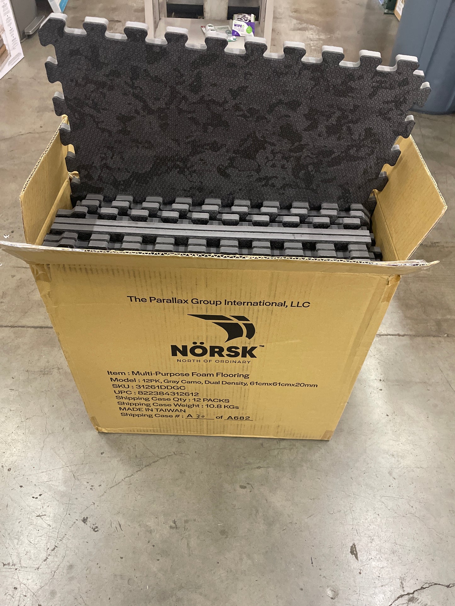 Norsk Dual Density Reversible Gym Flooring, 48 sq ft., 24 in. x 24 in. Foam Mats