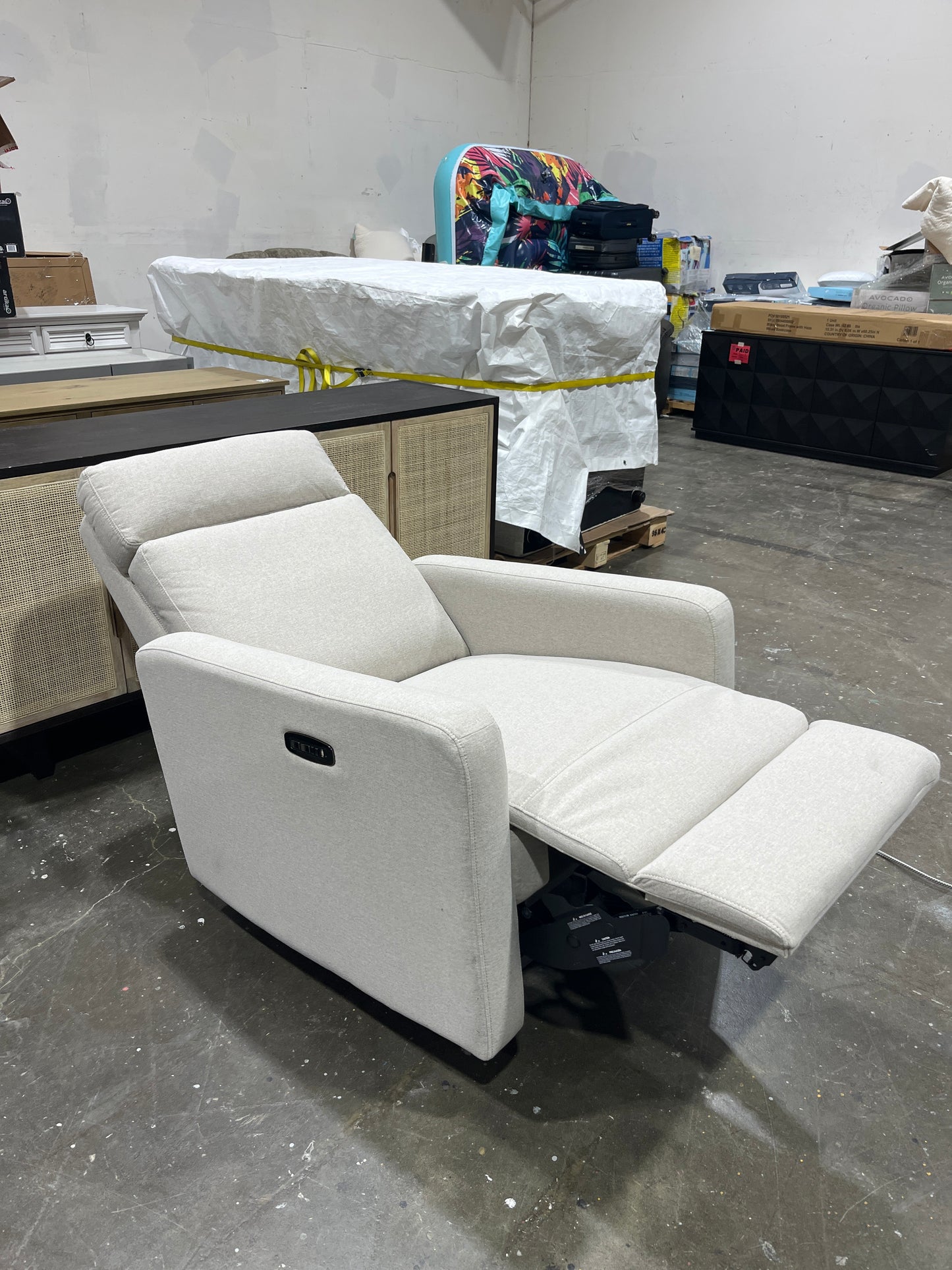 Tallula Fabric Power Glider Recliner with Power Headrest
