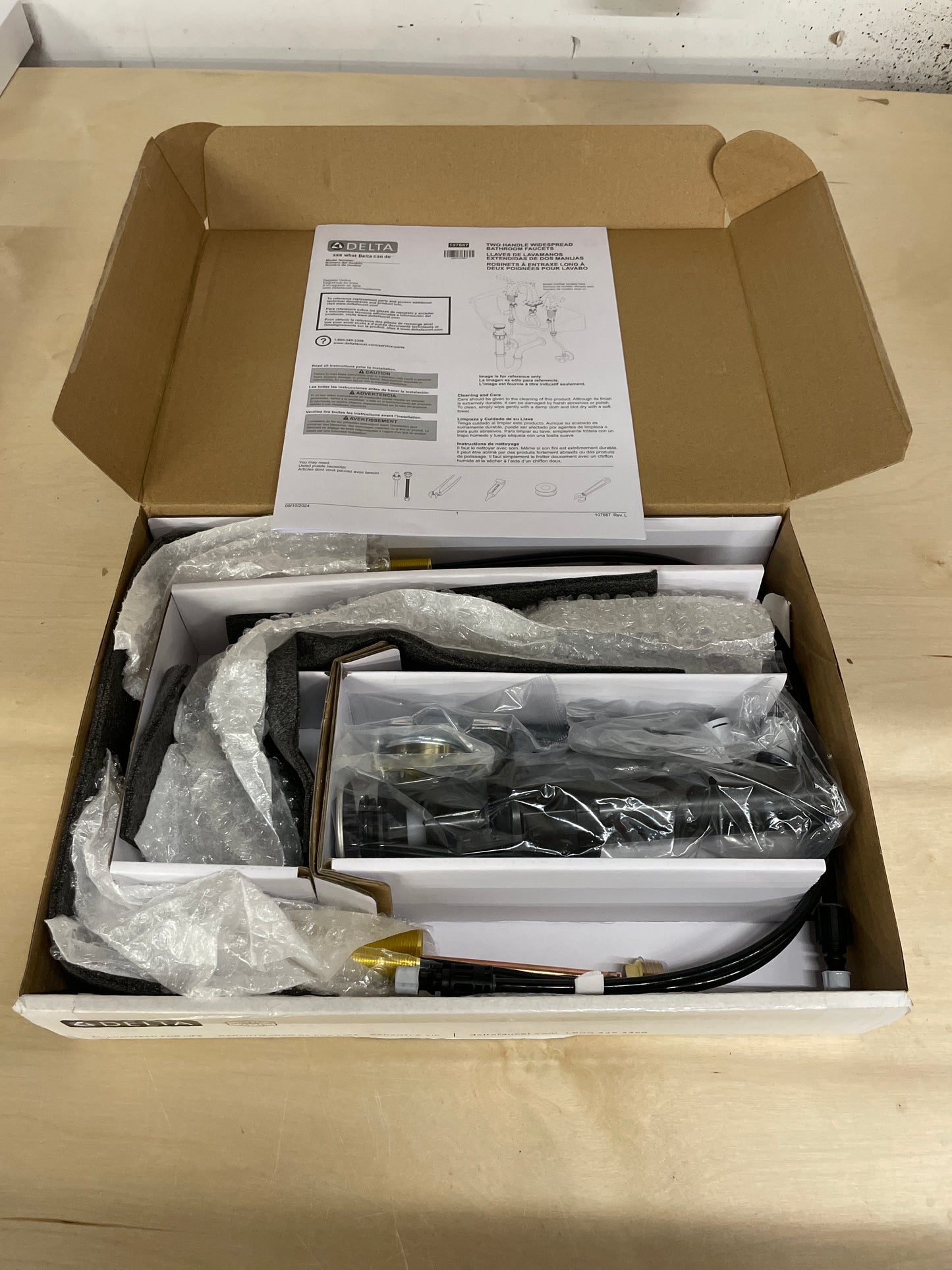 NEW - Delta Rinna Matte Black Two Handle Widespread Bathroom Faucet