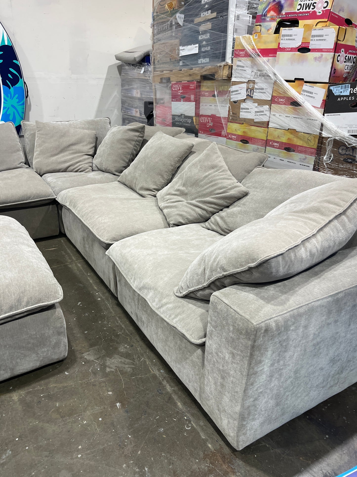 Sereen 6-piece Fabric Modular Sectional, Light Brown