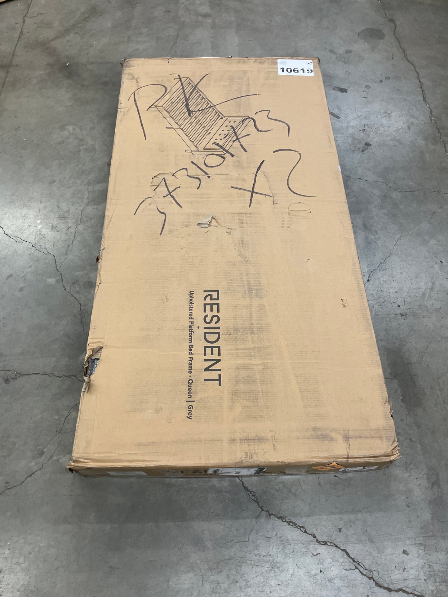 NEW - Nectar QUEEN Bed Frame & Headboard - Grey - 8 Inch Legs and Sturdy Wooden Slats for Support - Contemporary and Durable Upholstery - Holds Up to 700 Pounds - Easy Assembly - Retail $449