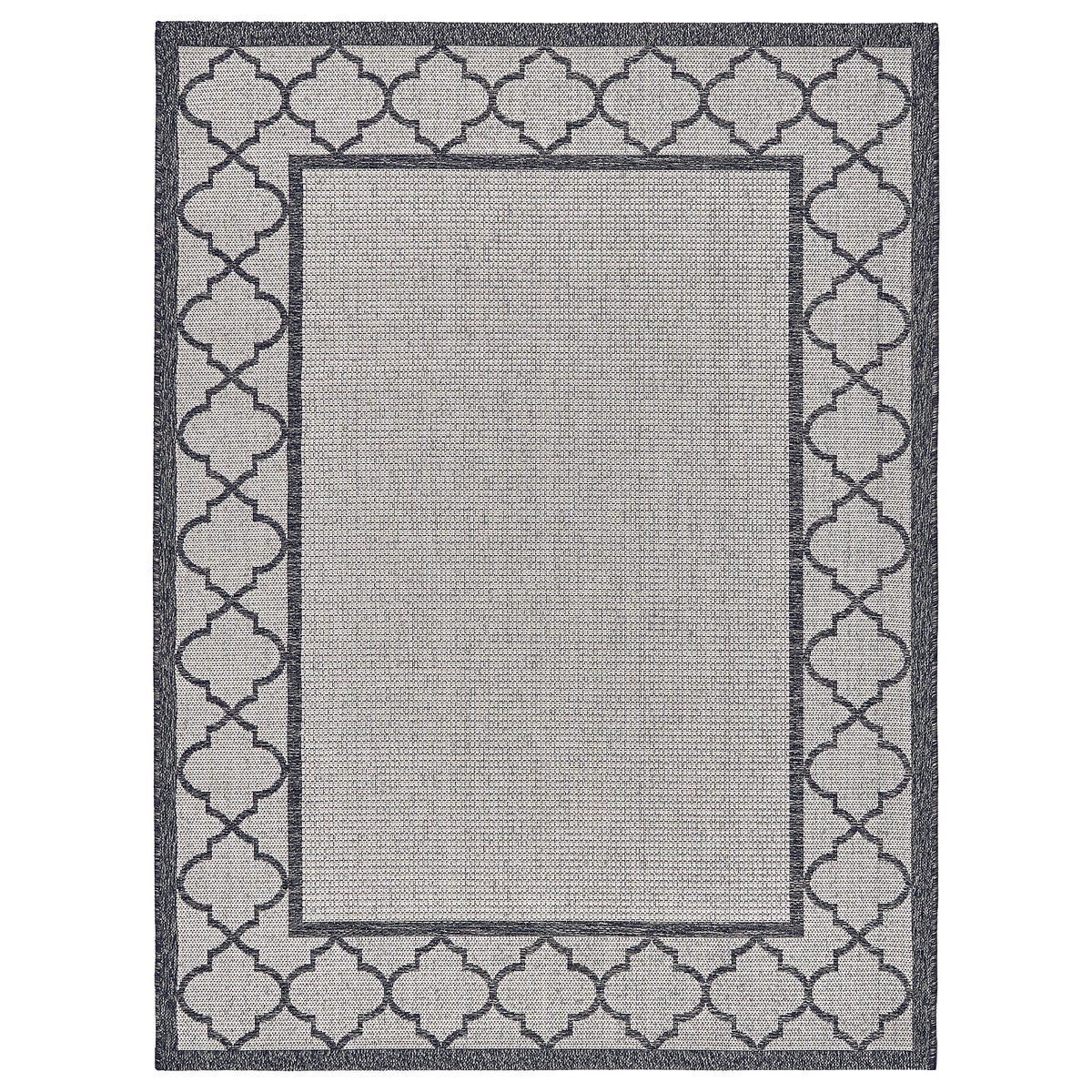 Laguna Indoor/Outdoor Area Rug, Simeon Ivory Gray, 5'3” x 7'