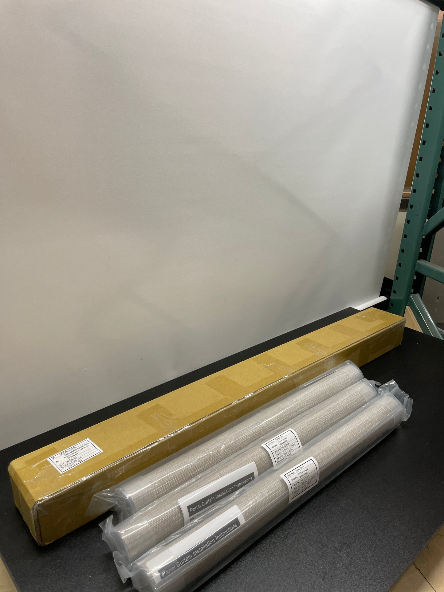 Oat Brown 3-Panel Single Rail Panel Track Extendable 36"-66" W x 94" H, Panel Width 23.5" - Retail $82