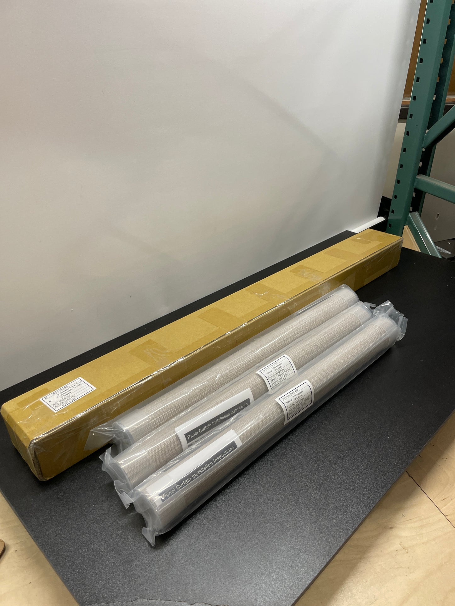 Oat Brown 3-Panel Single Rail Panel Track Extendable 36"-66" W x 94" H, Panel Width 23.5" - Retail $82