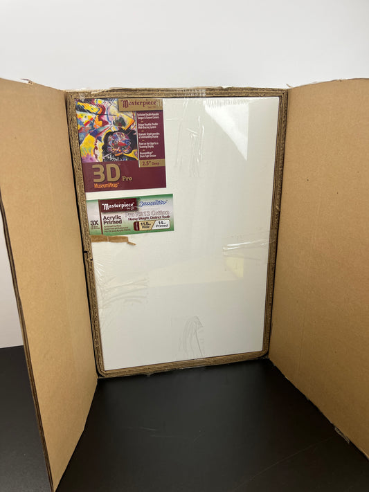 MASTERPIECE Z1DS-1421 3D Pro 2.5" Deep Sausalito Heavy Weight and Texture 14 oz Cotton Stretched Canvas 14" x 21" White - Retail $26