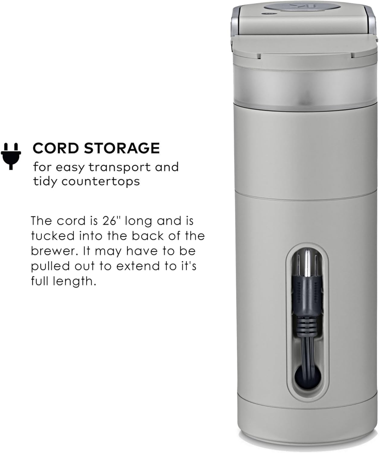 Keurig K-Mini Single Serve K-Cup Pod Coffee Maker, 6 to 12oz Brew size, with Cord Storage, Perfect for Small Spaces, Studio Gray