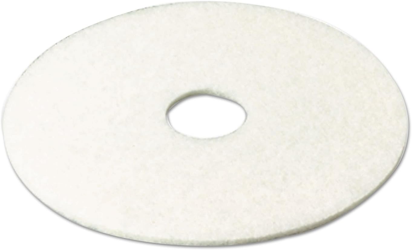 3M 08484 Super Polish Floor Pad 4100, 20-Inch Diameter, White, 5/Carton