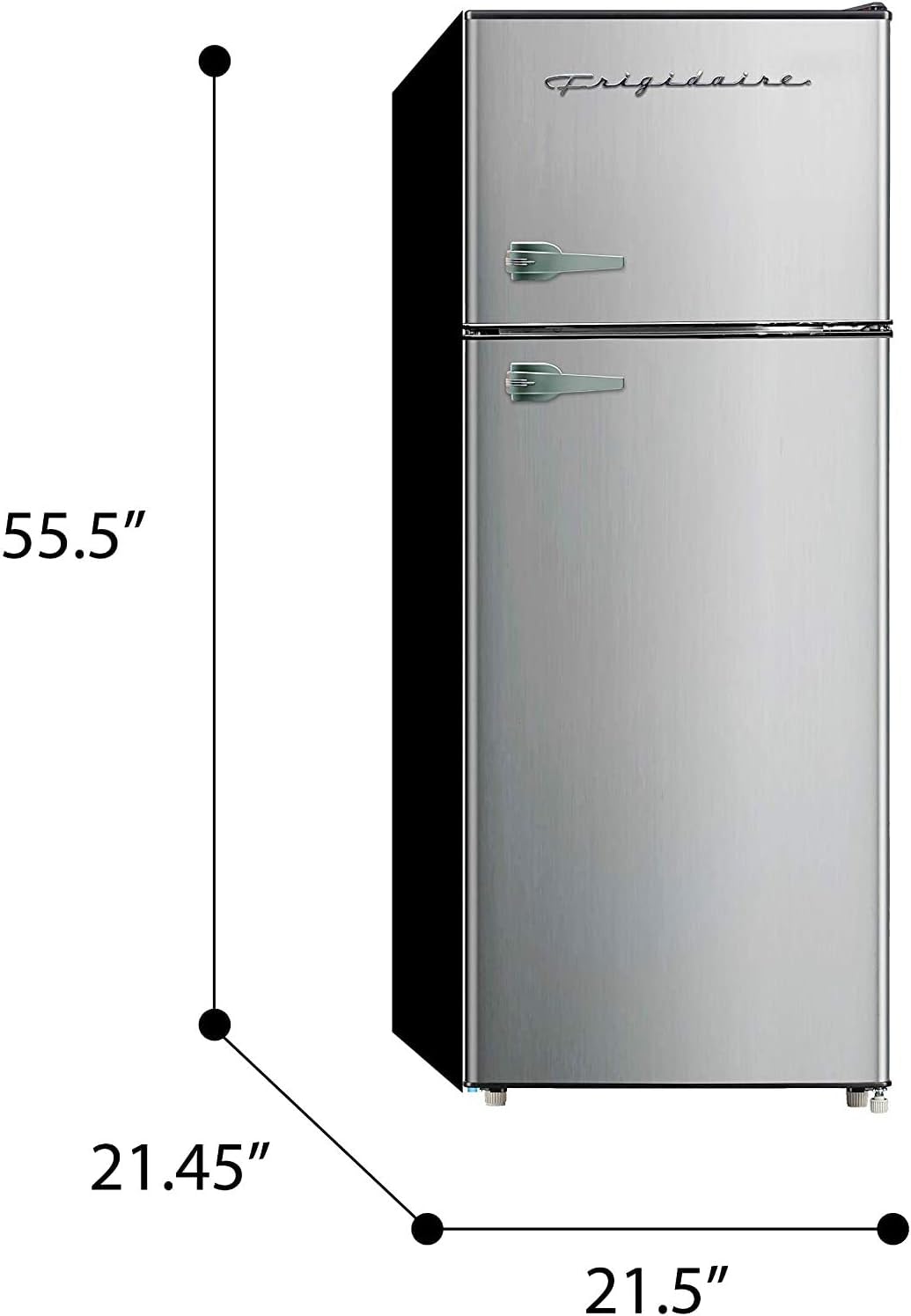 NEW - Frigidaire EFR751, 2 Door Apartment Size Refrigerator with Freezer, 7.5 cu ft, Platinum Series, Stainless Steel - Retail $350