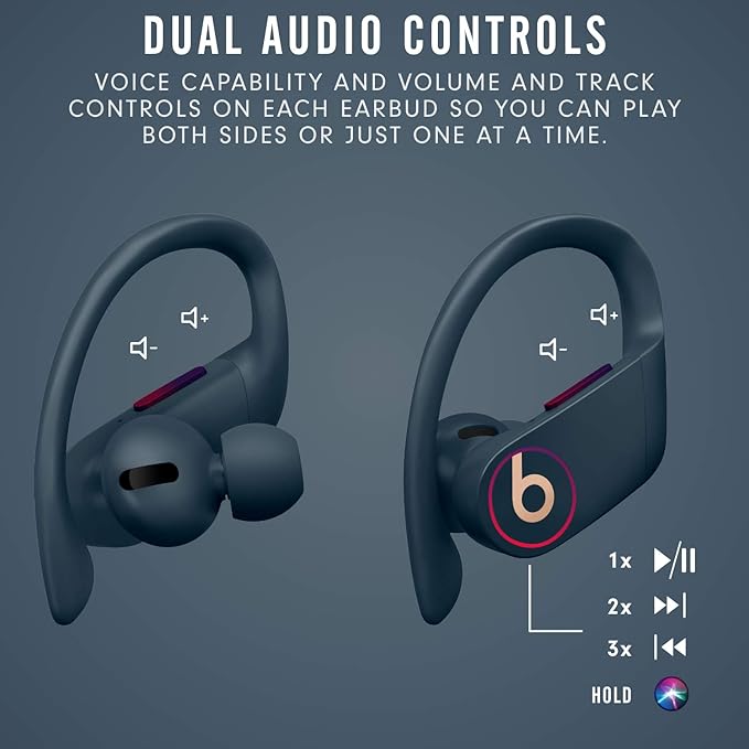 Beats Powerbeats Pro Wireless Earbuds - Apple H1 Headphone Chip, Class 1 Bluetooth Headphones, 9 Hours of Listening Time, Sweat Resistant, Built-in Microphone - Navy