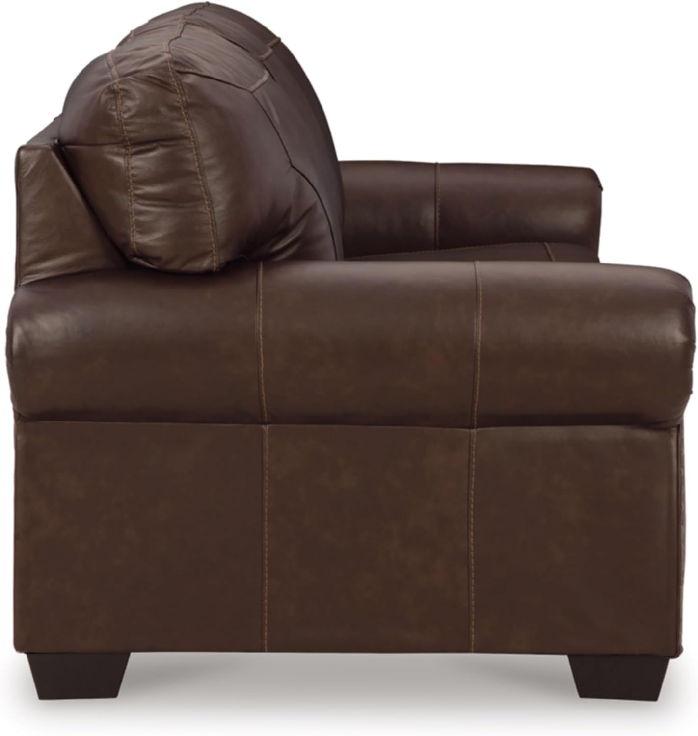 Signature Design by Ashley Colleton Classic Leather Match Sofa with Nailheads, Dark Brown - Retail $1057