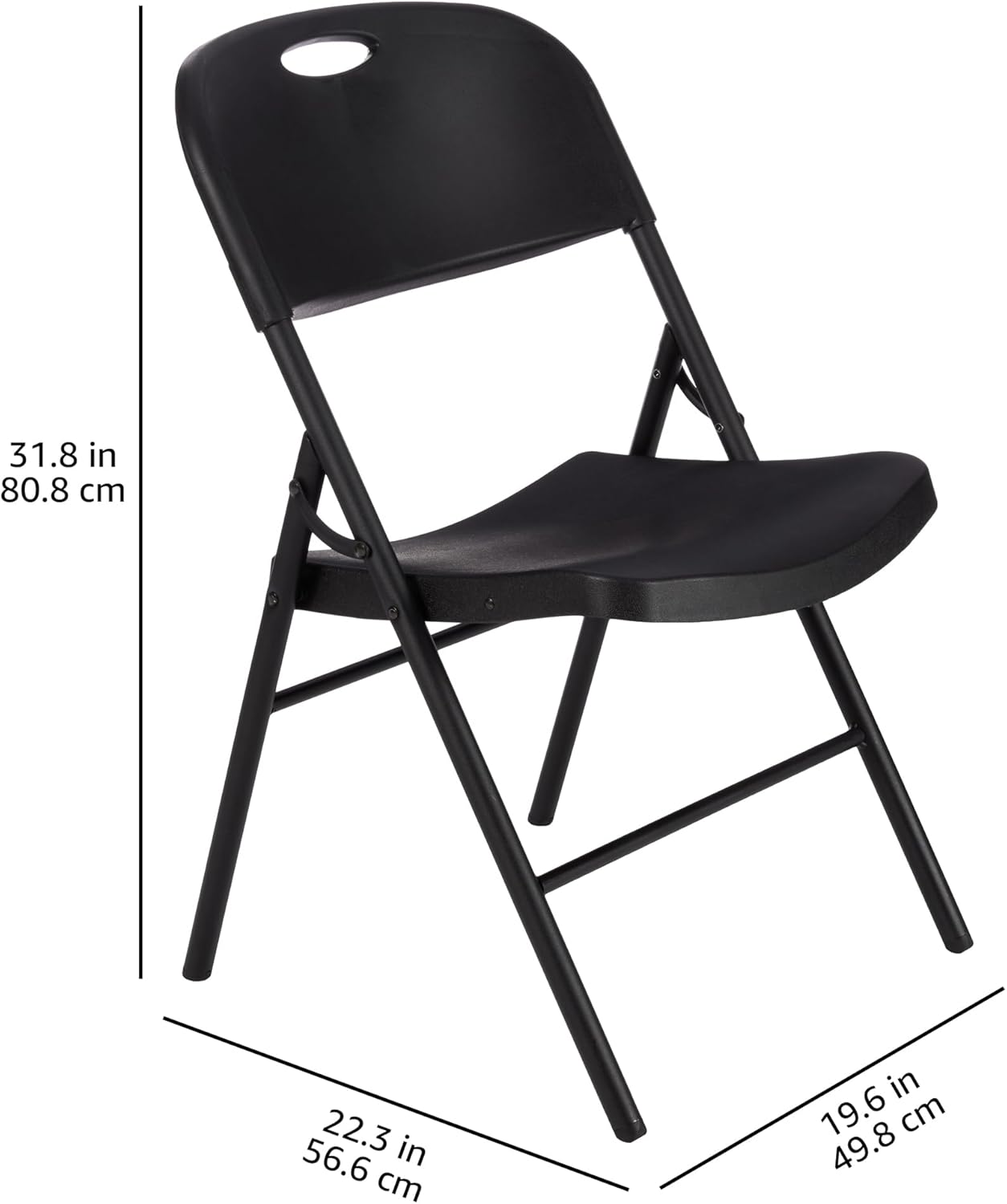 Amazon Basics Foldable Plastic Chair with 350-Pound Capacity - Black, 6-Pack - Retail $142