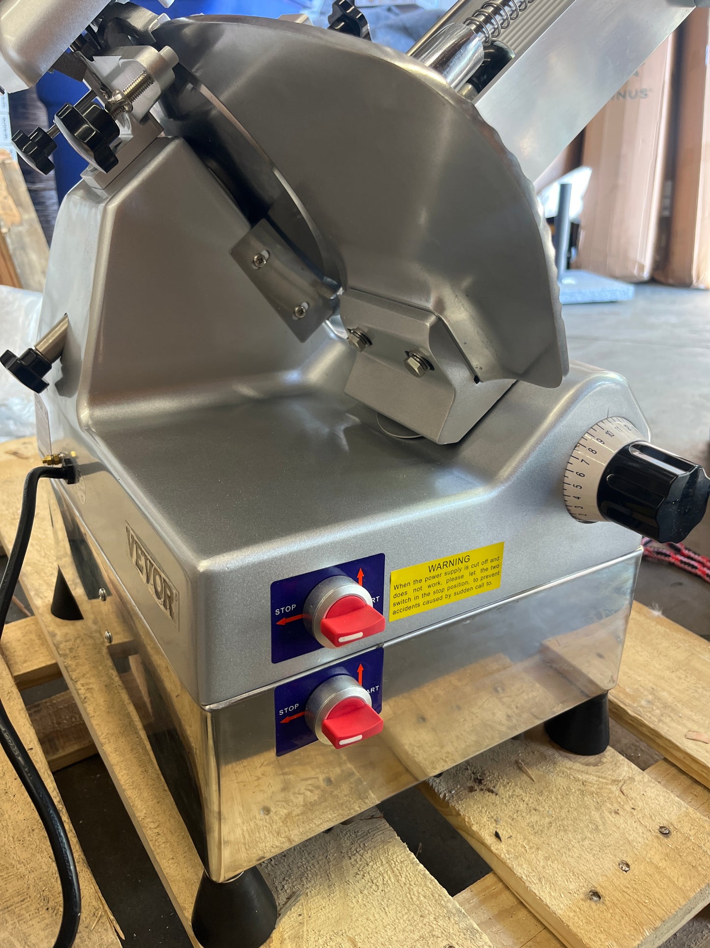 [non working] VEVOR Automatic Meat Slicer, 540W Deli Slicer with Two 10" Stainless Steel Removable Blade, 0-15mm Adjustable Thickness for Home Use, Child Lock Protection, for Meat Cheese Bread