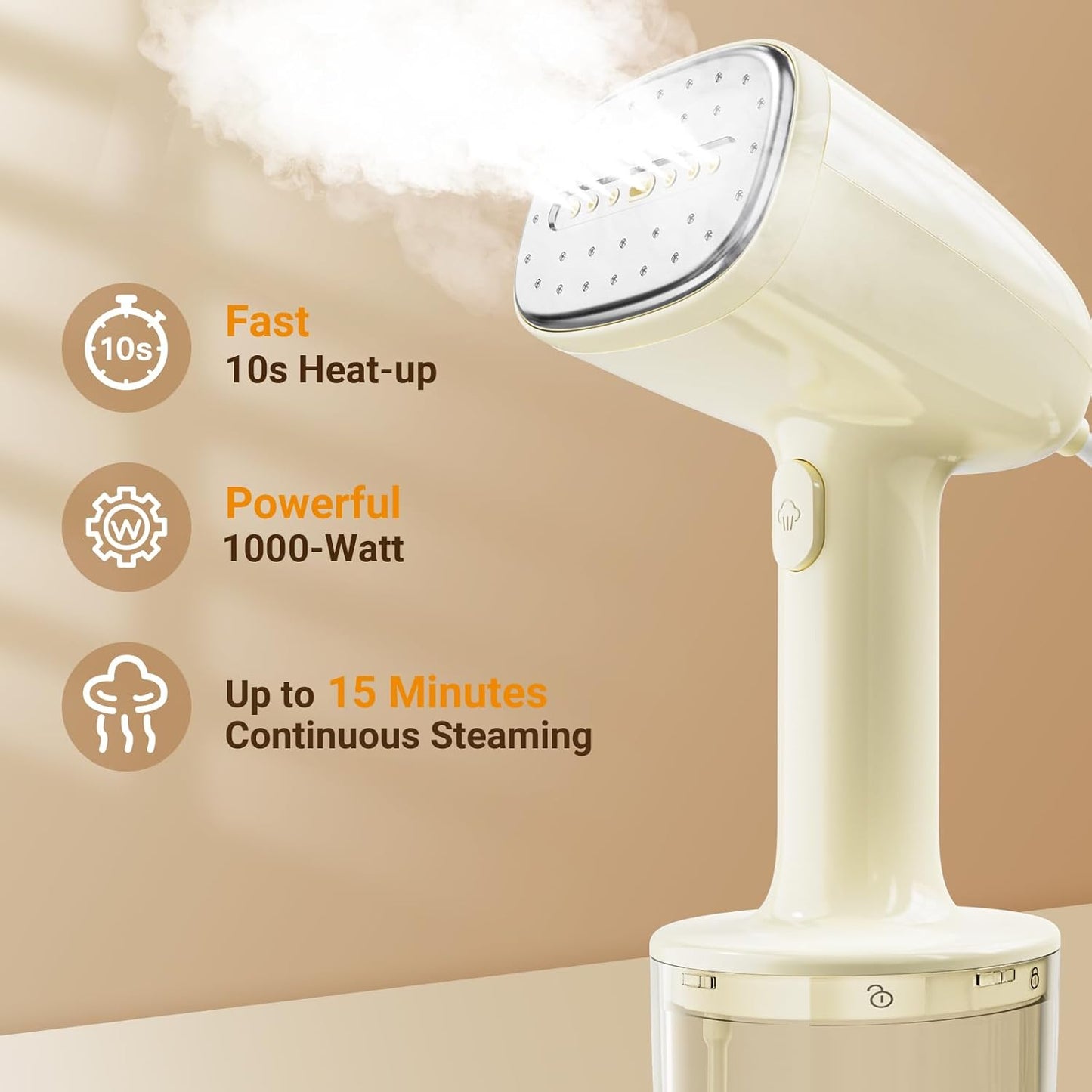 Steamer for Clothes, Handheld 10-second Fast Heat-up Clothes Steamer, Portable Travel Steamer