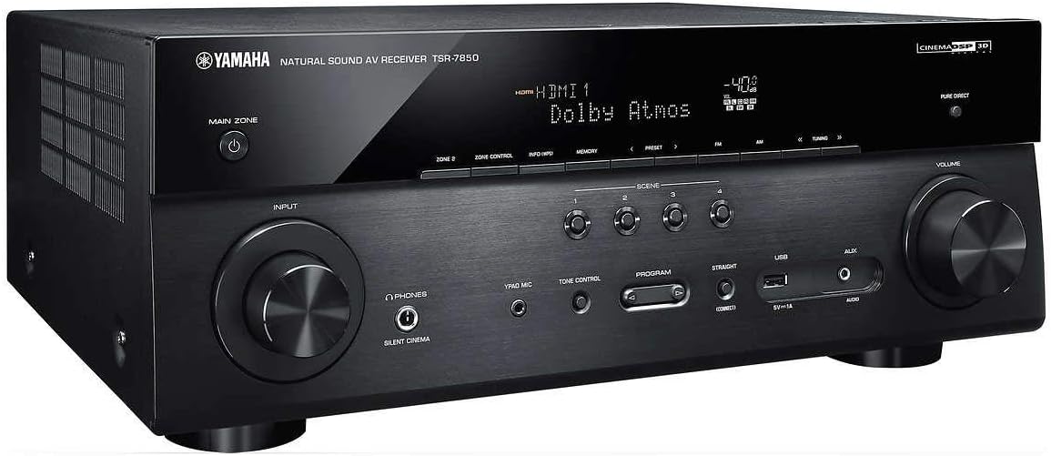 YAMAHA TSR-7850R 7.2CH Dolby Atmos DTS Wi-Fi BT 4K Receiver, Black