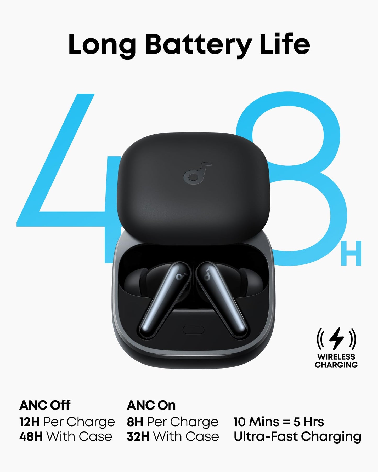soundcore Liberty 5 by Anker, Noise-Cancelling Wireless Earbuds, 2x Stronger Voice Reduction, Real-Time Adaptive Noise Cancellation, Fast Charging, Dolby Audio, 6-Mic AI Clear Calls, Long Battery Life