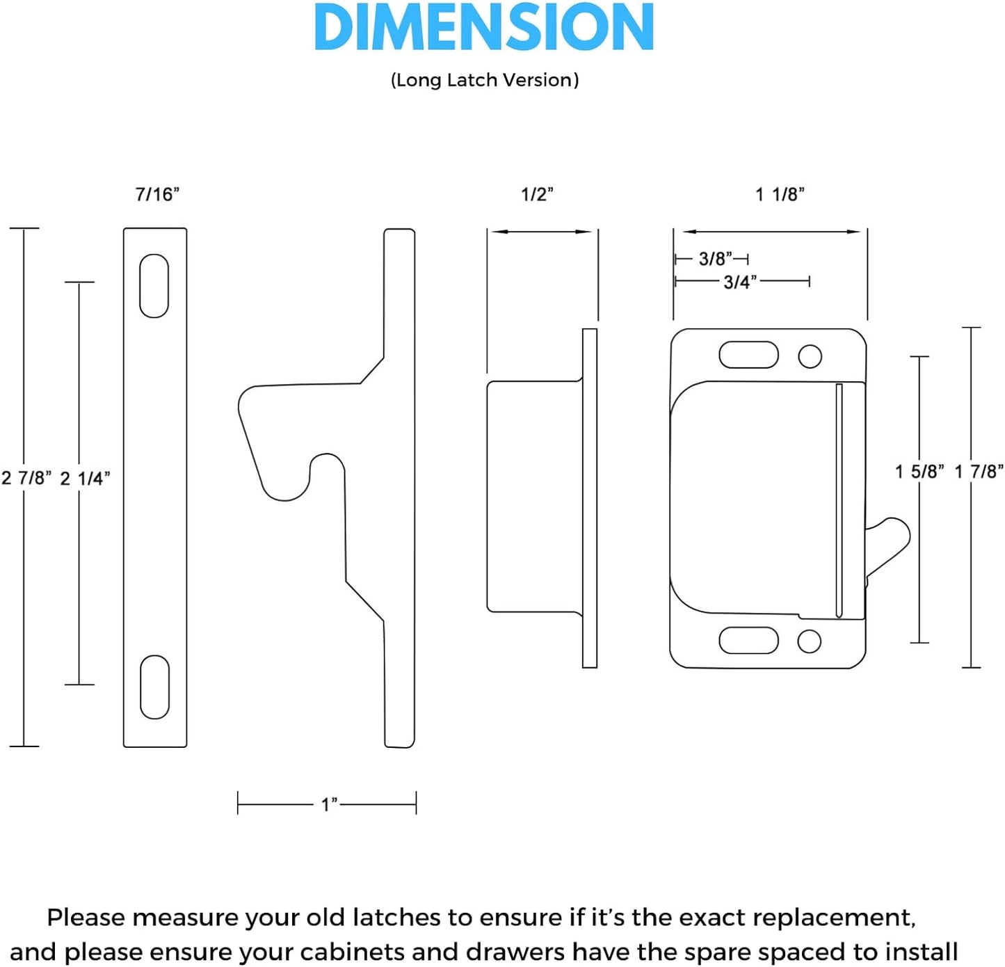 RV Drawer Latches and Catches, Eurizen 6 Pack RV Cabinet Door Latches and Catches, 10 Pull Force Latches for Home and Cabinet Doors, Ideal for RV, Camper, Motor, Home, Trailor