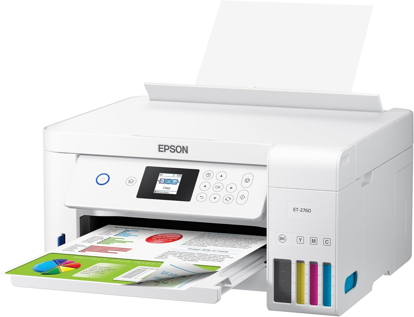 Epson EcoTank ET-2760 Wireless Color All-in-One Cartridge-Free Supertank Printer with Scanner and Copier - Retail $290