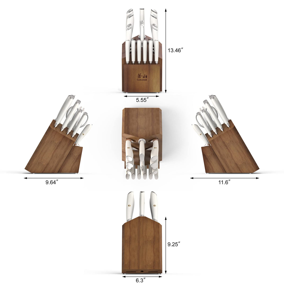 NEW - Cangshan Denali Series 17-Piece Knife Set, Forged German Steel (White)