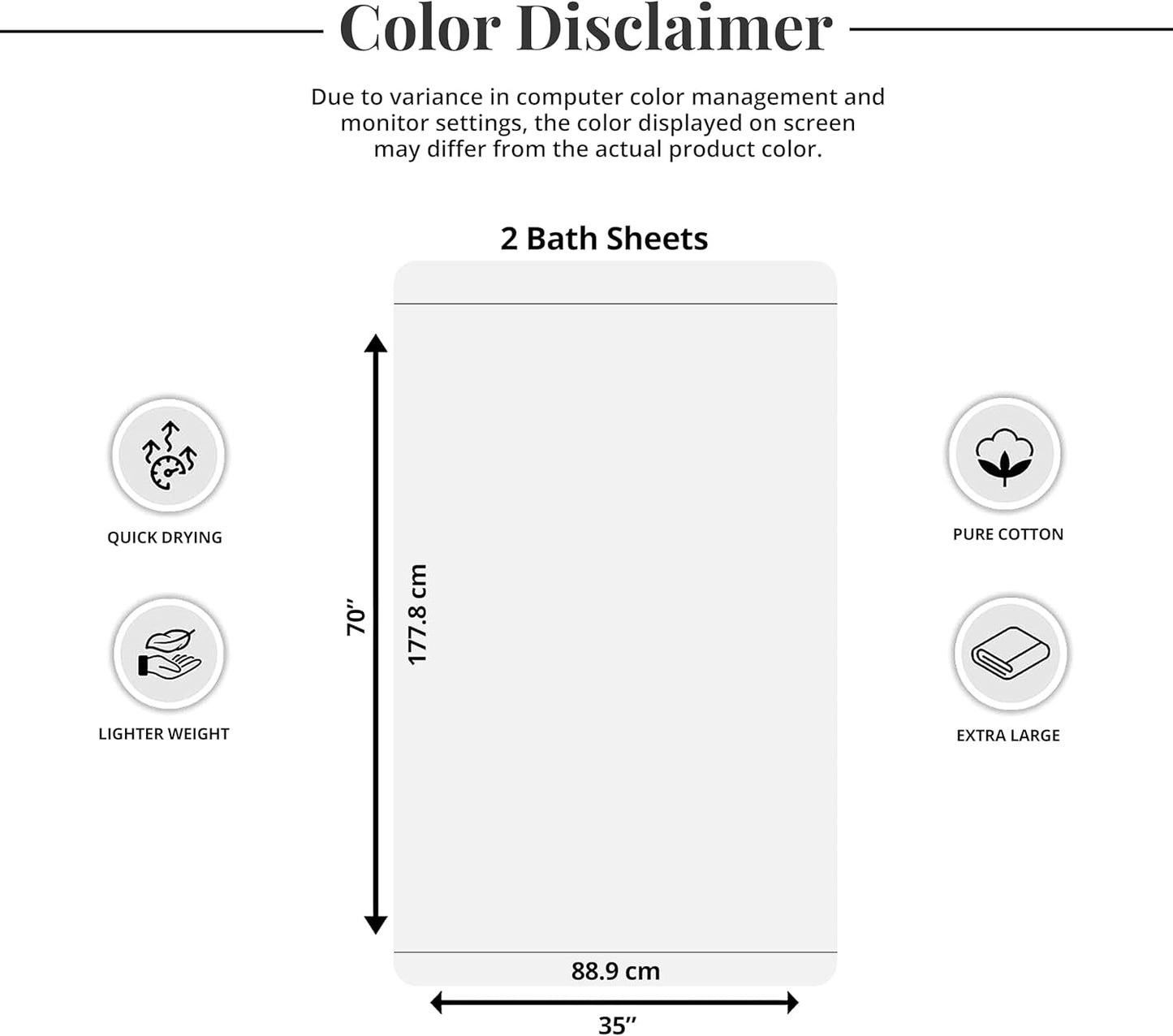 Tens Towels Pack of 2 Extra Large Bath Sheets 35 x 70 Inches, 100% Cotton, Larger & Lighter Weight, Quicker to Dry, Super Soft & Absorbent, Oversized Bath Towels, Blue