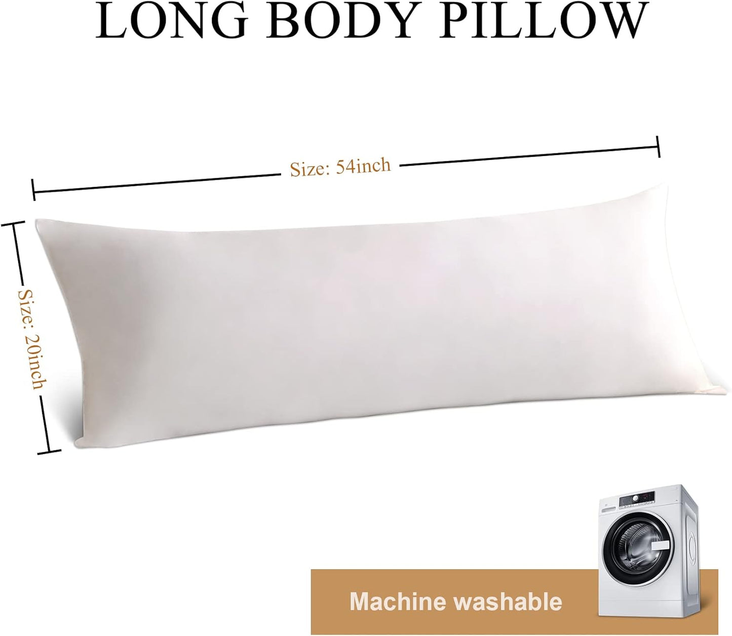Cosybay Soft Large Body Pillow Insert – Long Sleeping Breathable Bed Pillow – Full Body Pillow Insert -20×54 Inch - Retail $19