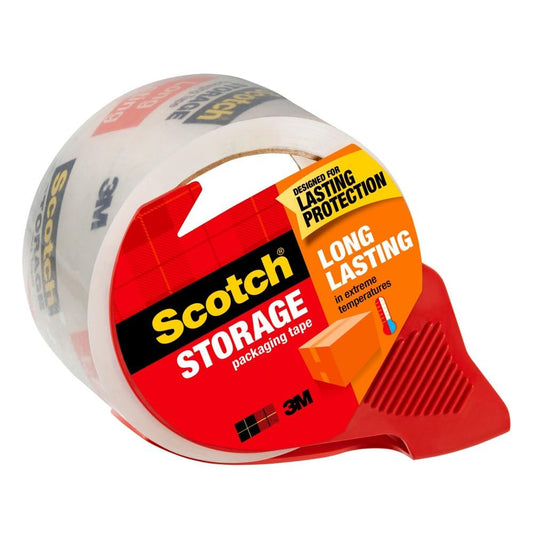 Scotch Long Lasting Storage Shipping Packaging Tape, 1.88" x 38.2 yd, 1 Roll with Dispenser (3650S-RD-ESF)