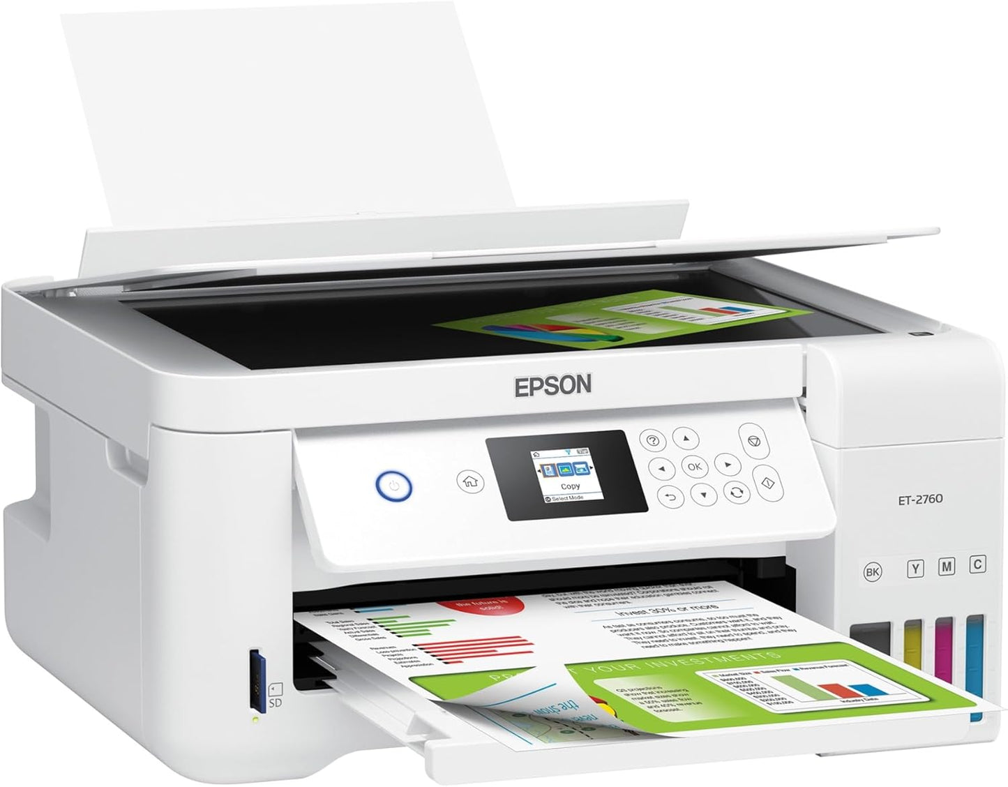 Epson EcoTank ET-2760 Wireless Color All-in-One Cartridge-Free Supertank Printer with Scanner and Copier - Retail $290