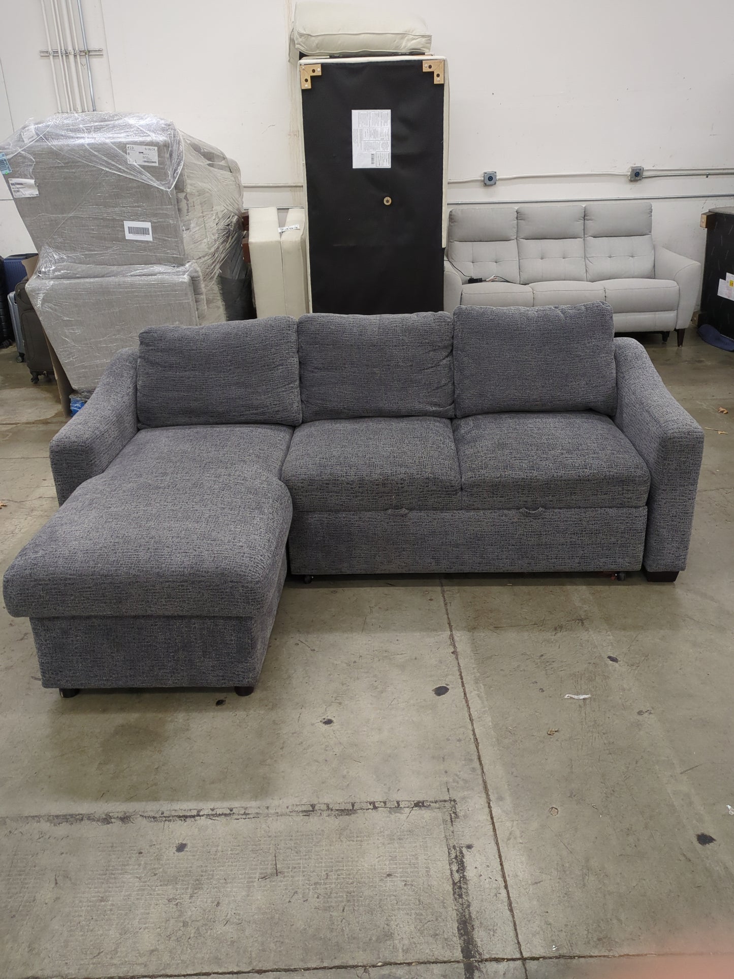 Coddle Aria Fabric Sleeper Sofa with Reversible Chaise - Retail $1999